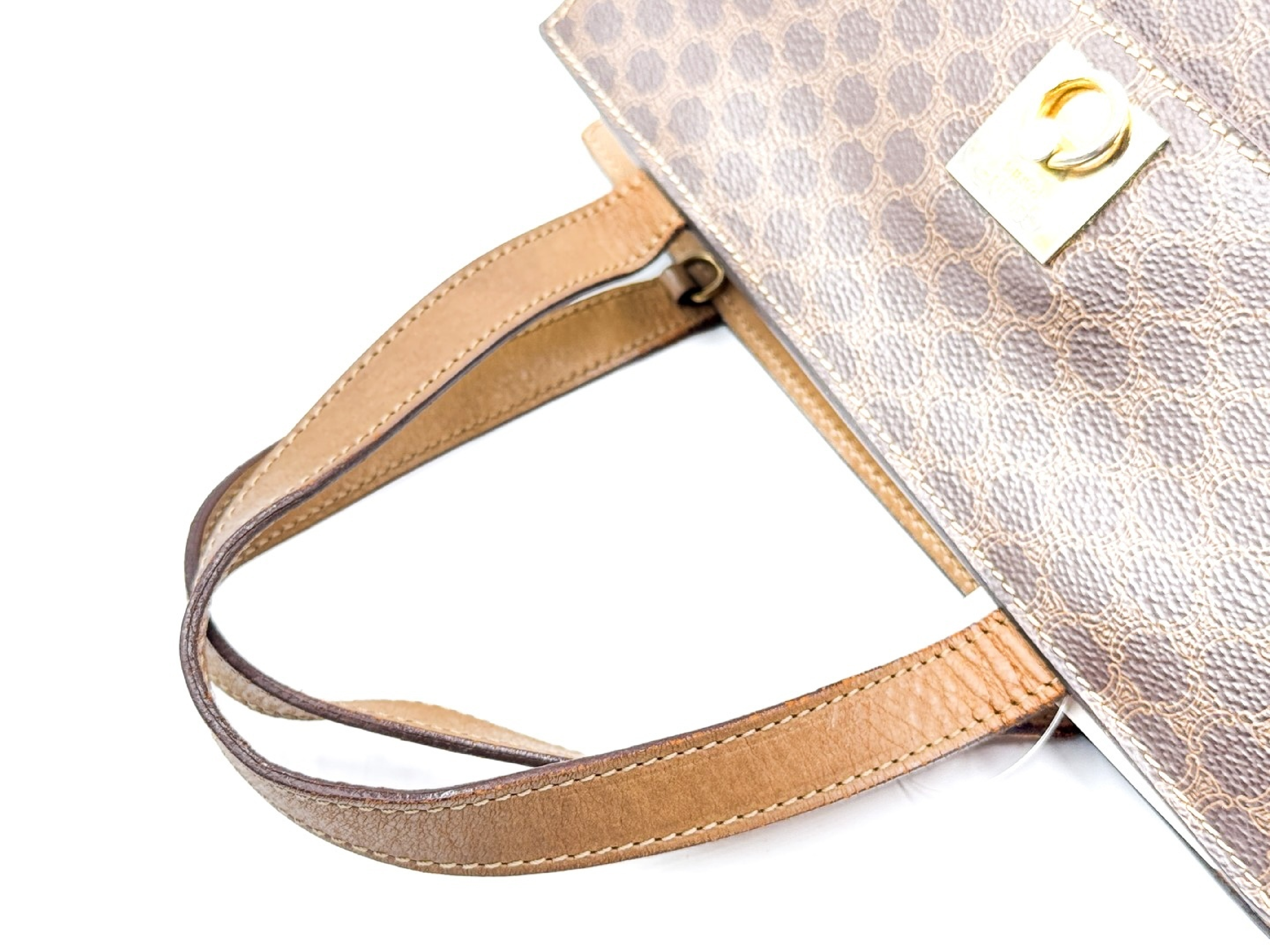 Macadam pattern gold hardware vintage leather handbag — view 8