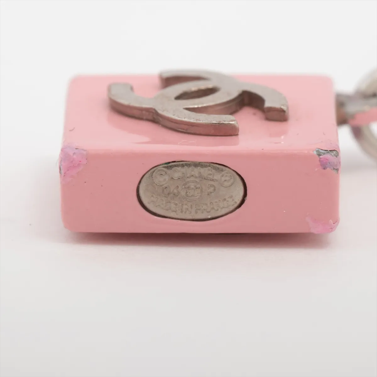 Coco Mark 04P Necklace, Metal, Silver x Pink. Shows signs of wear, — view 4