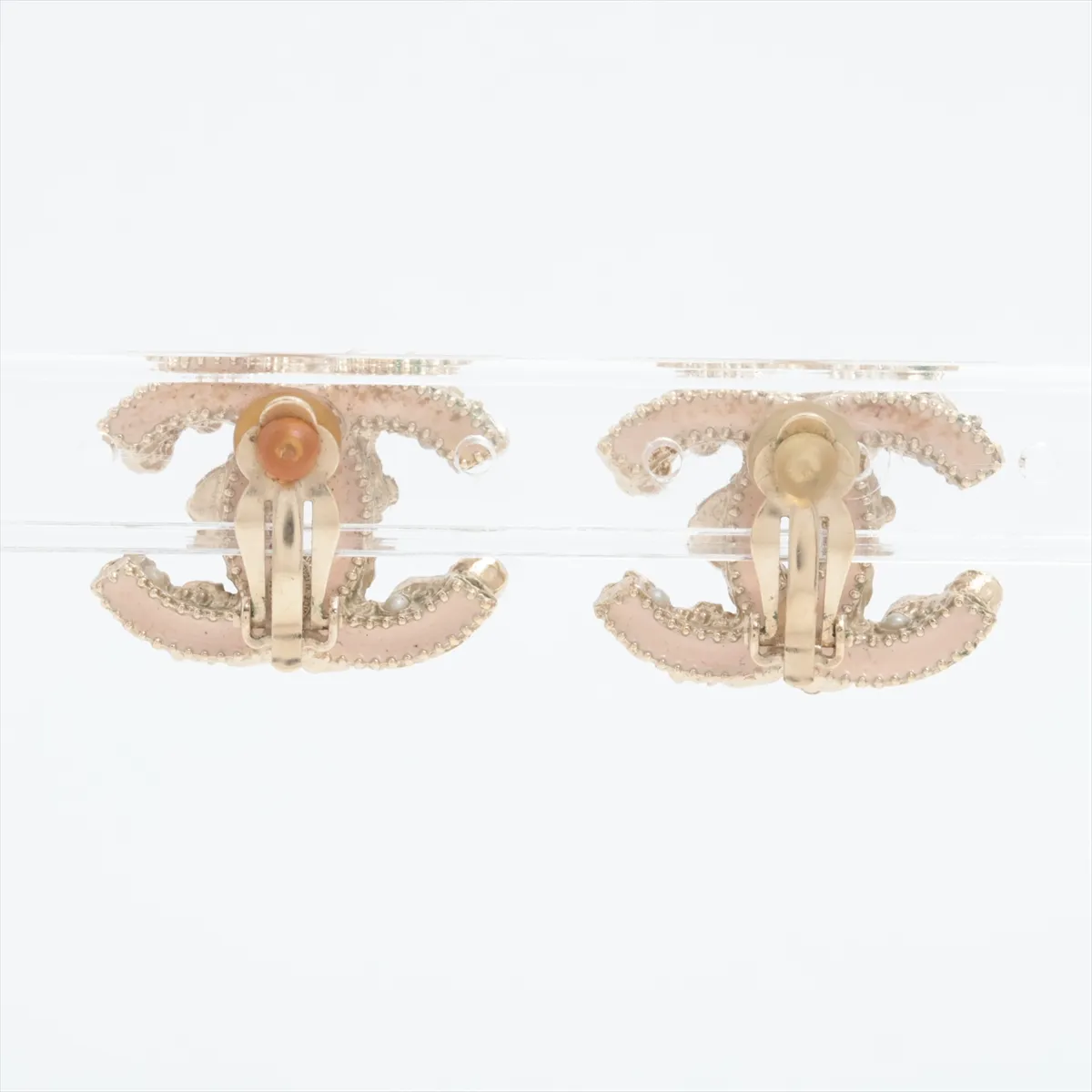Coco Mark D11A Earrings (Pair) GP x Rhinestone x Faux Pearl Gold — view 2