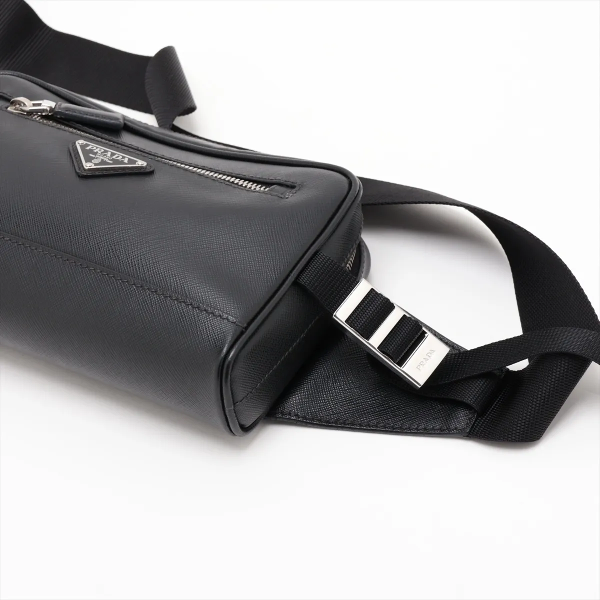 Leather Body Bag, Black — view 3