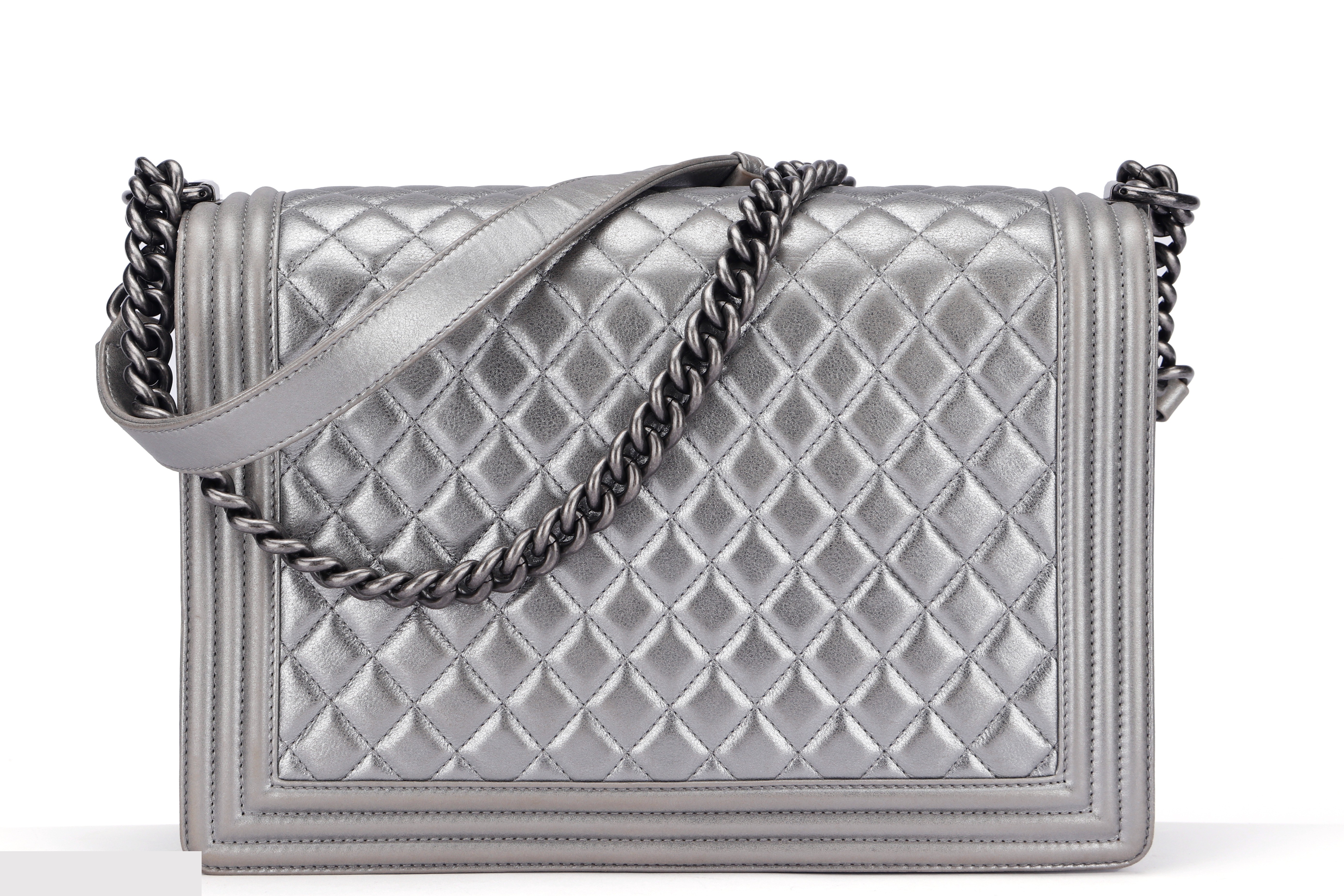 LEBOY LARGE METALLIC SILVER RHW — view 2