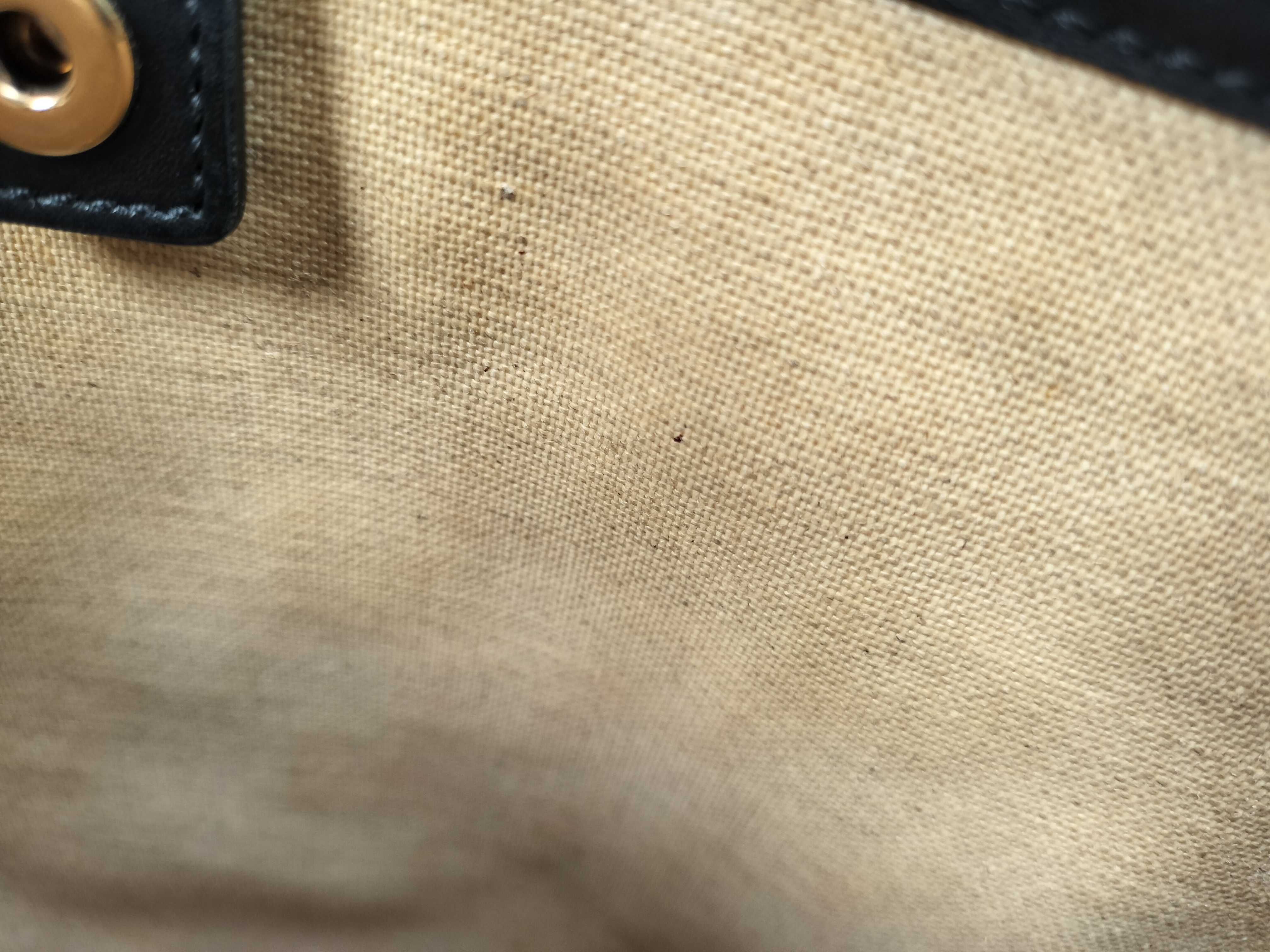 Black and White Canvas Triomphe Bucket Shoulder Bag — view 11