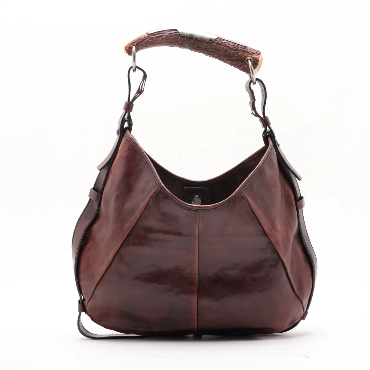 Mombasa Leather Shoulder Bag, Brown, 95361 — view 2