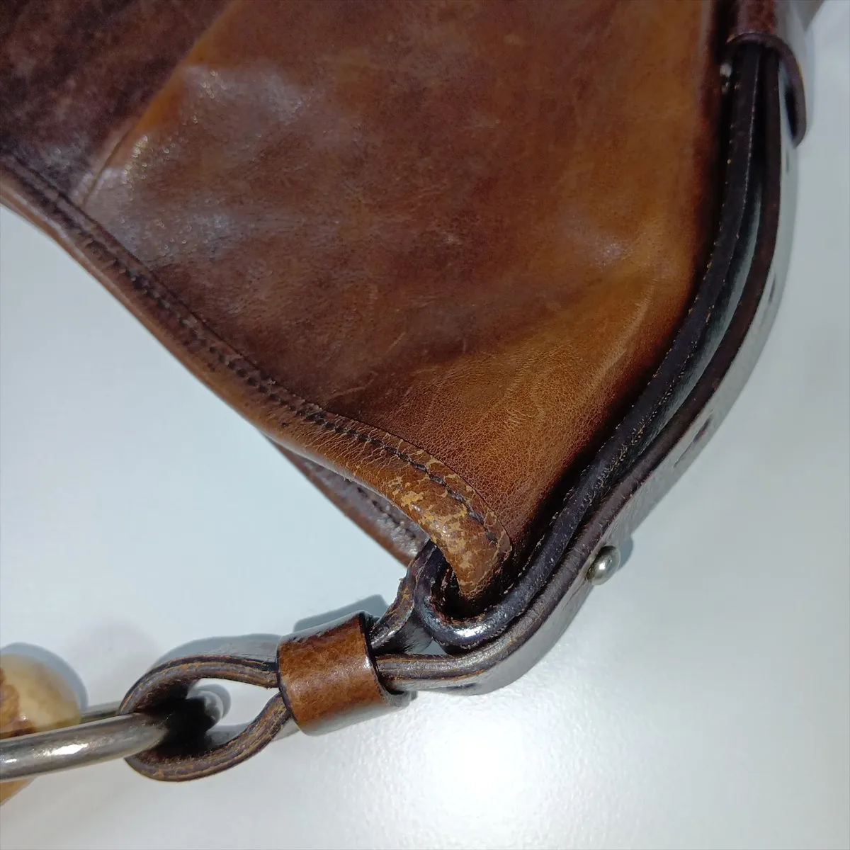 Mombasa Leather Shoulder Bag, Brown, 95361 — view 11