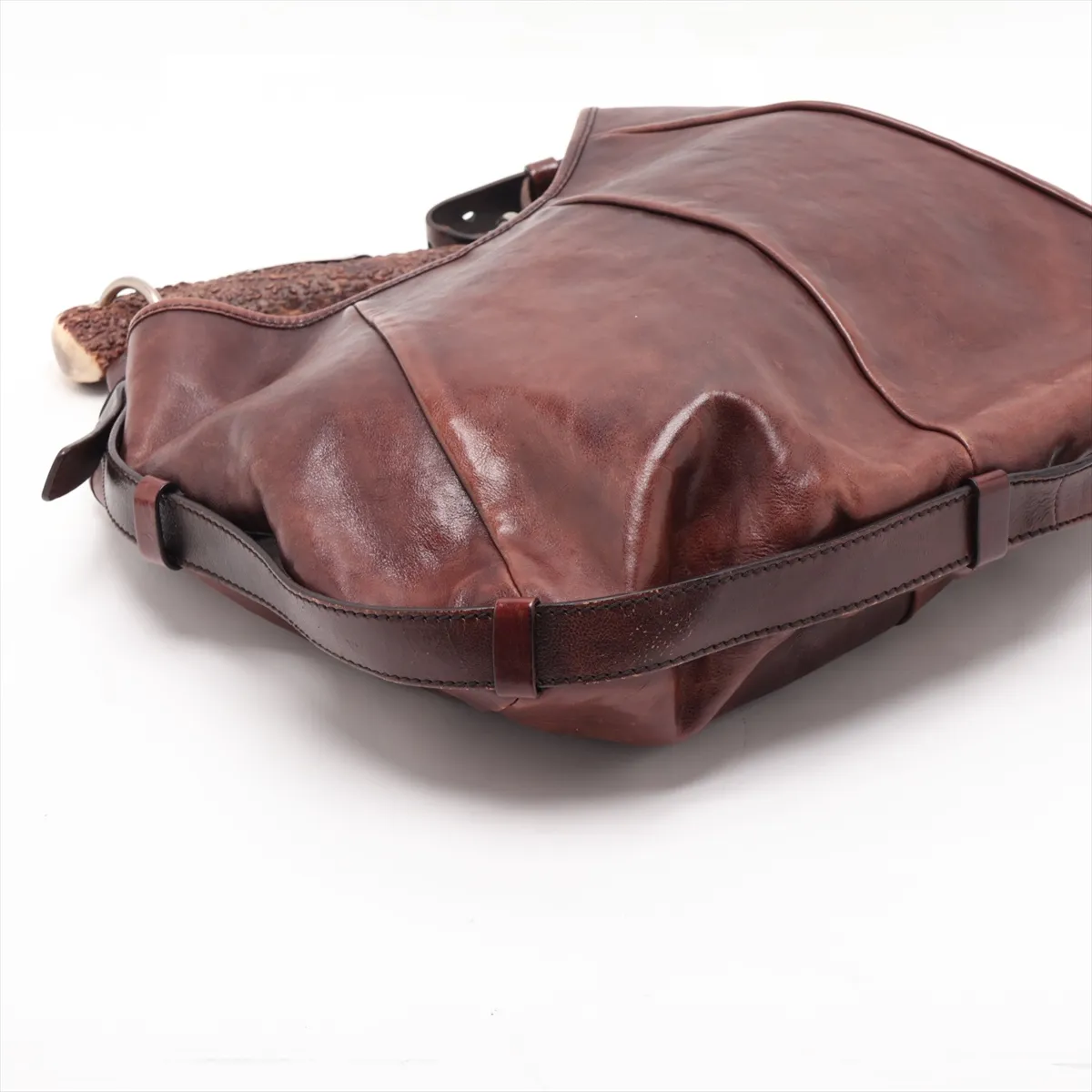 Mombasa Leather Shoulder Bag, Brown, 95361 — view 4
