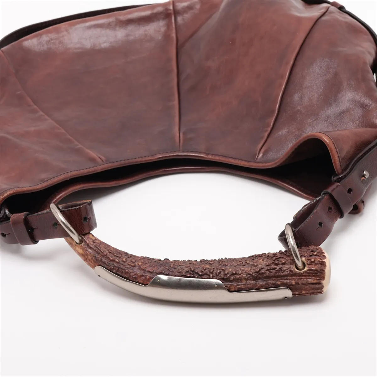 Mombasa Leather Shoulder Bag, Brown, 95361 — view 5