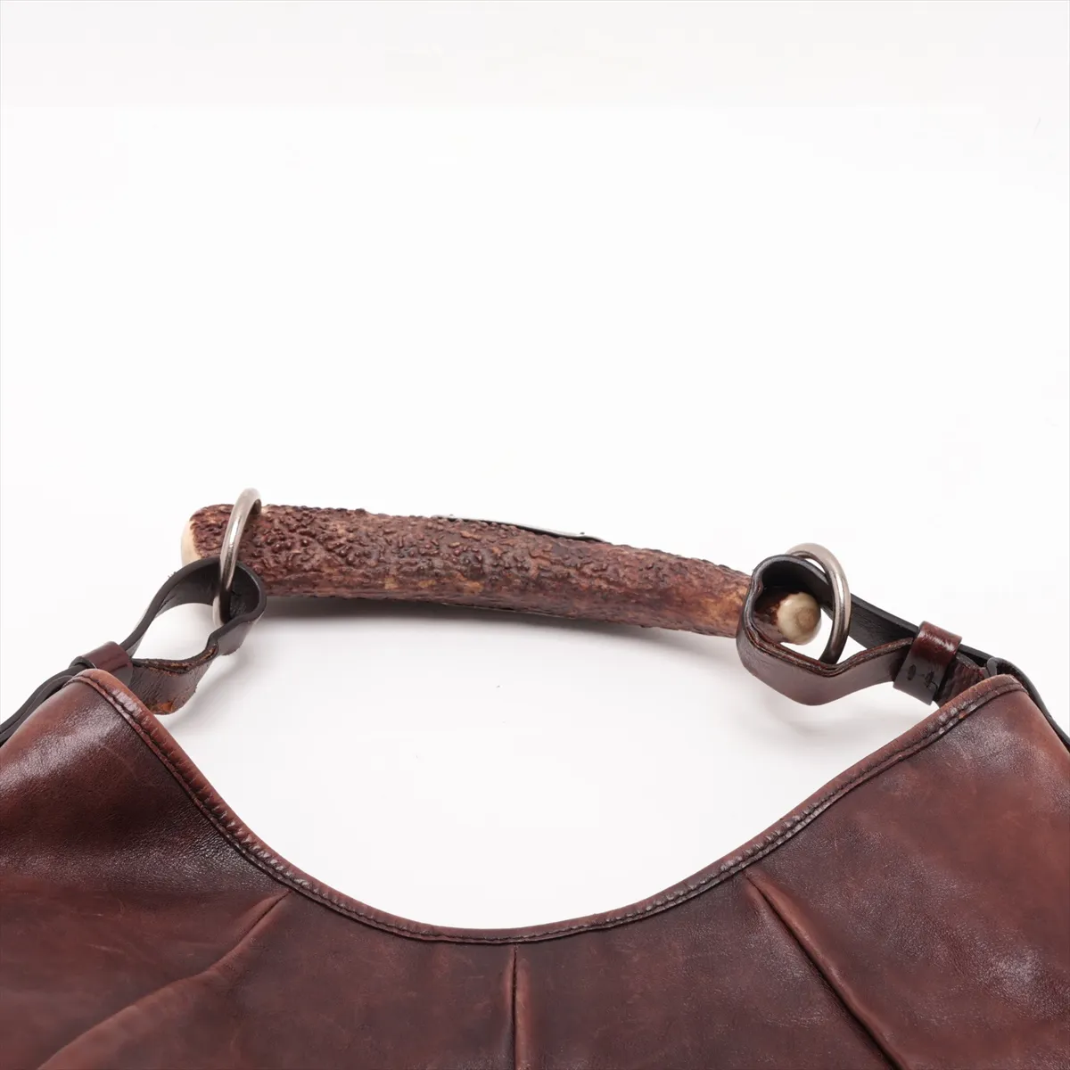 Mombasa Leather Shoulder Bag, Brown, 95361 — view 6