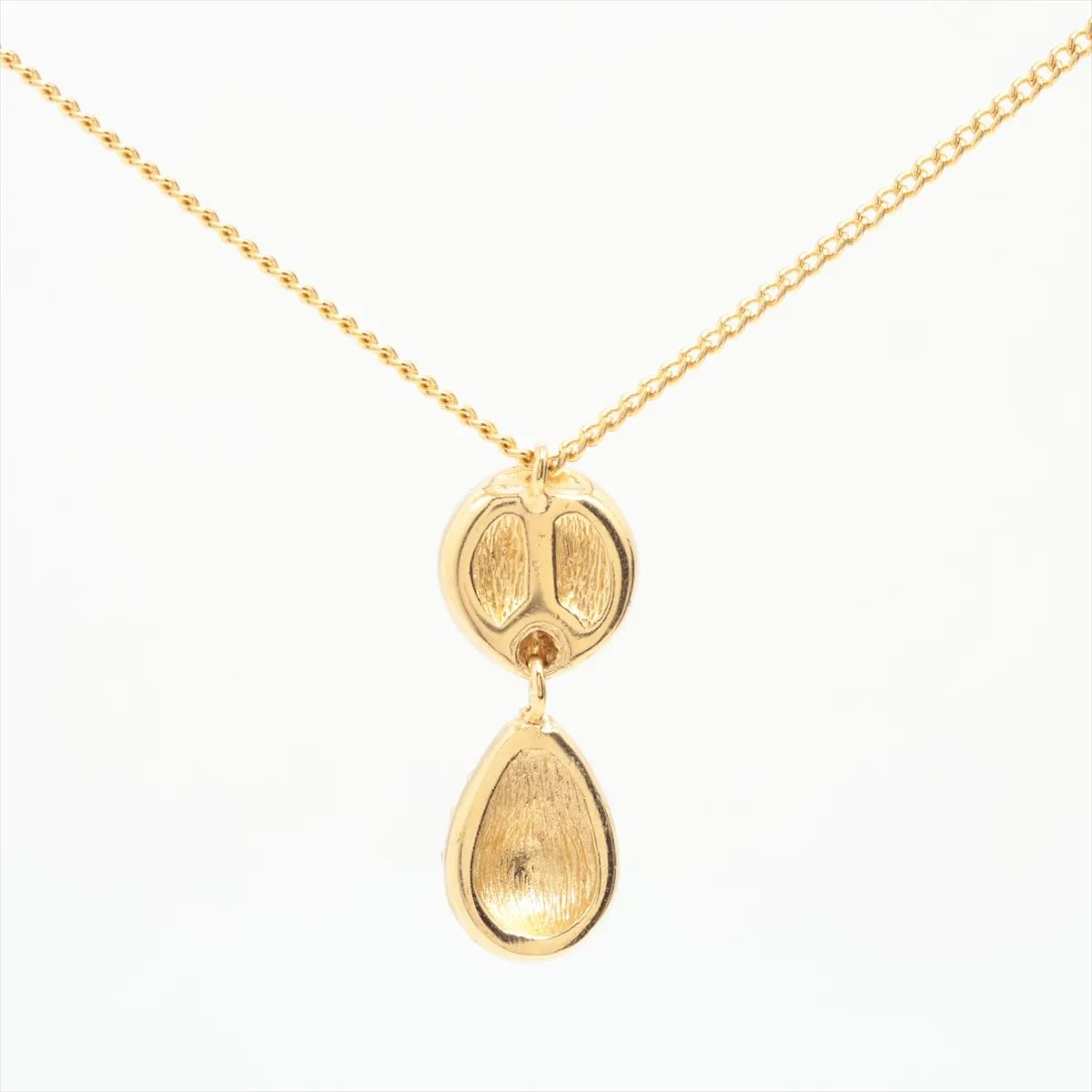 CD Logo Necklace GP x Rhinestone Gold — view 2