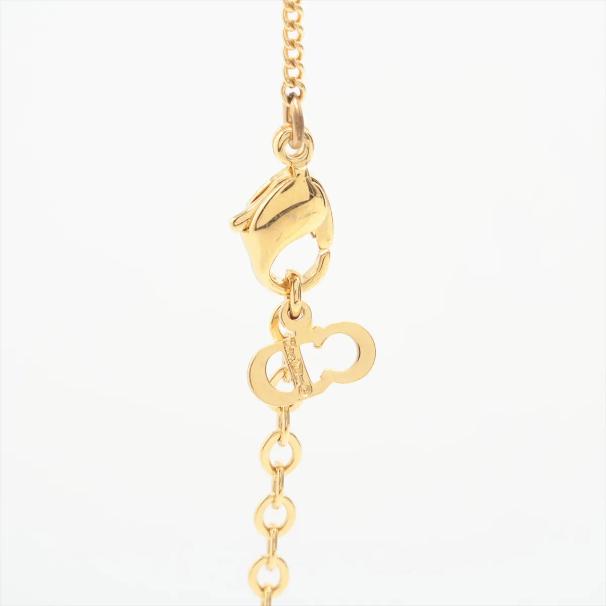 CD Logo Necklace GP x Rhinestone Gold — view 3