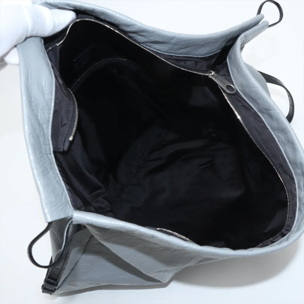 Shopper Dust Bag Leather Shoulder Bag Gray 811608 — view 6