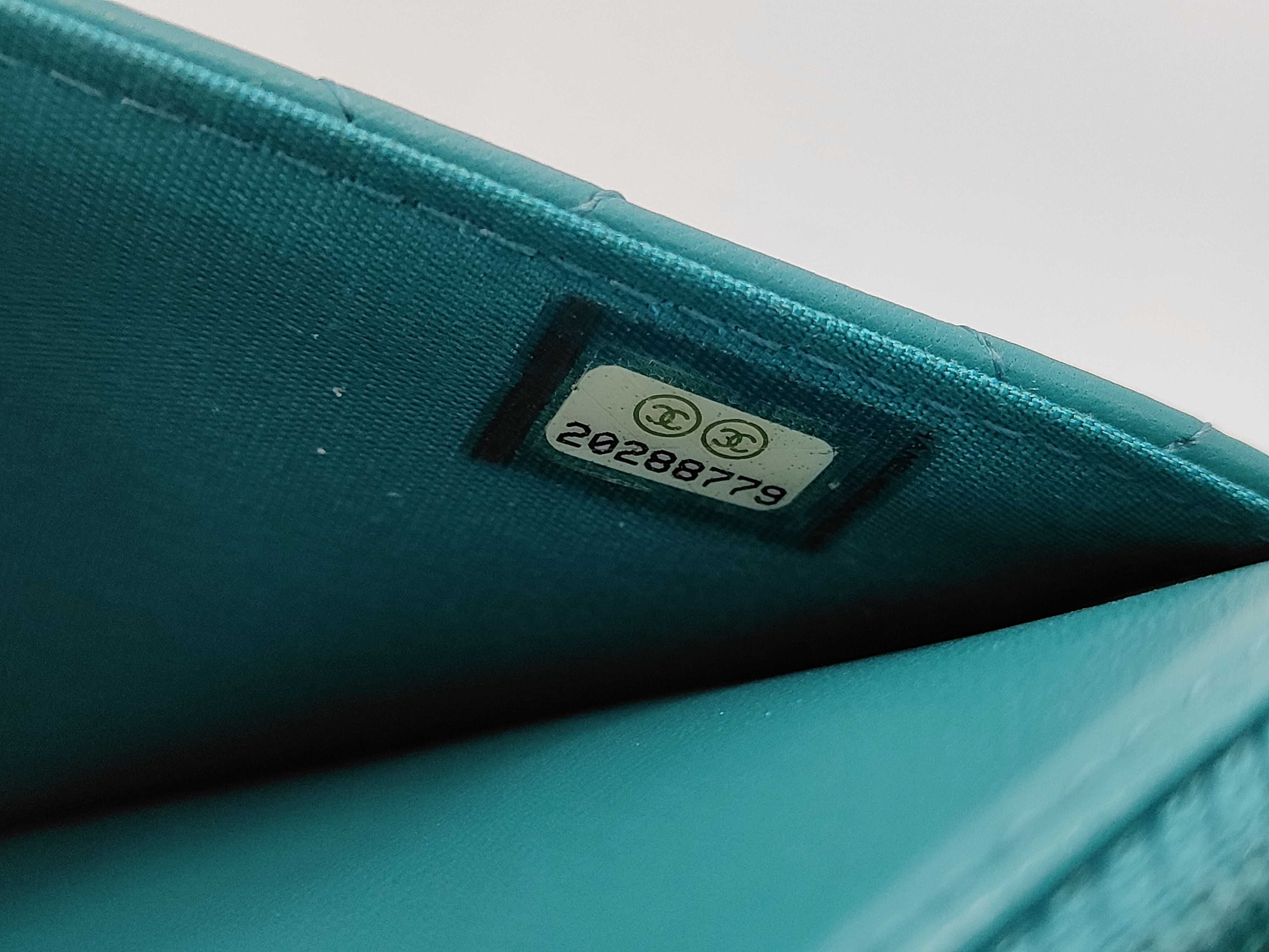 Boy Chanel Matelassé Chain Wallet, Lambskin, Turquoise Blue, Silver Hardware, Shoulder Bag — view 10