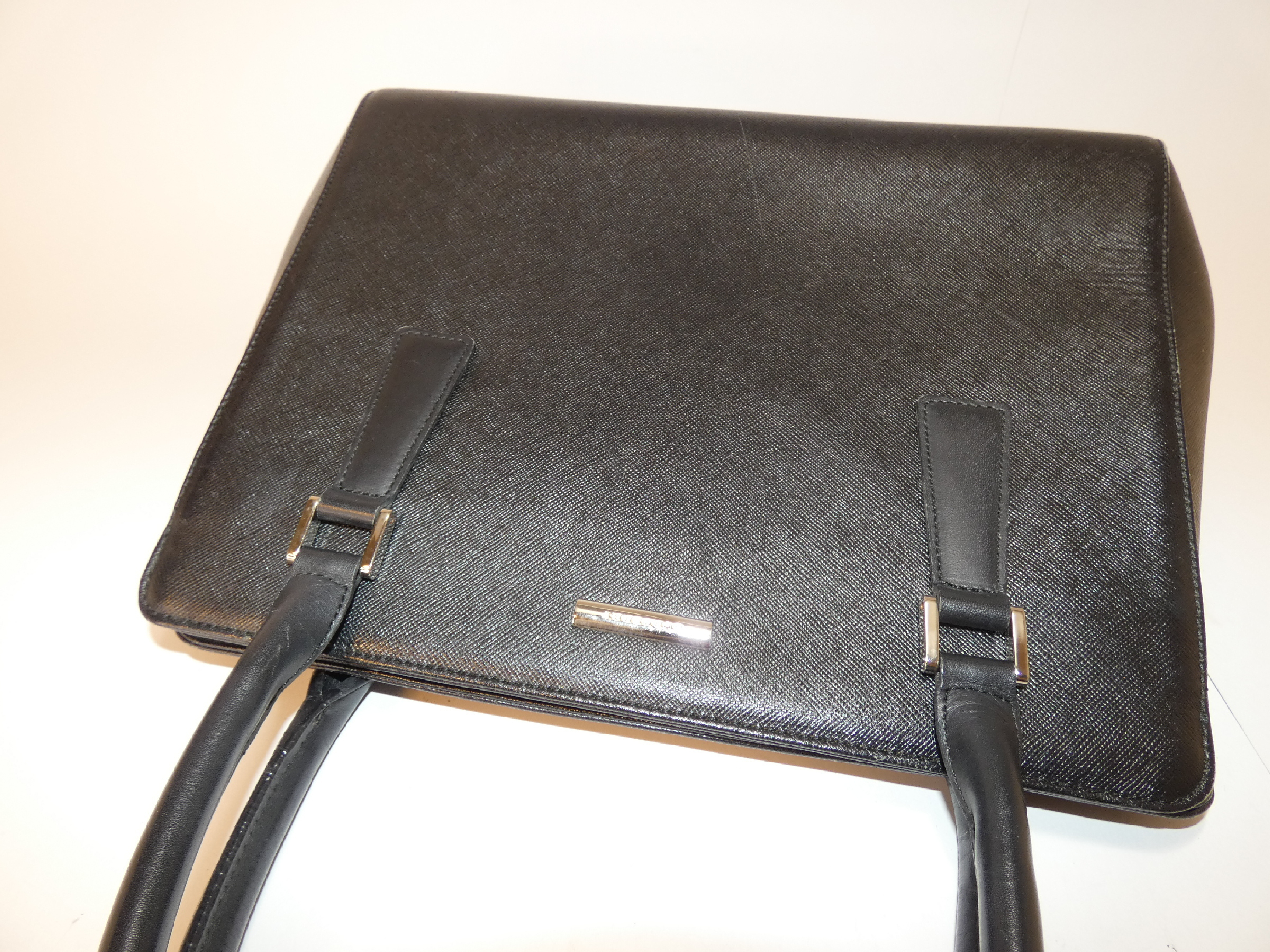 Leather Check Black Handbag — view 3