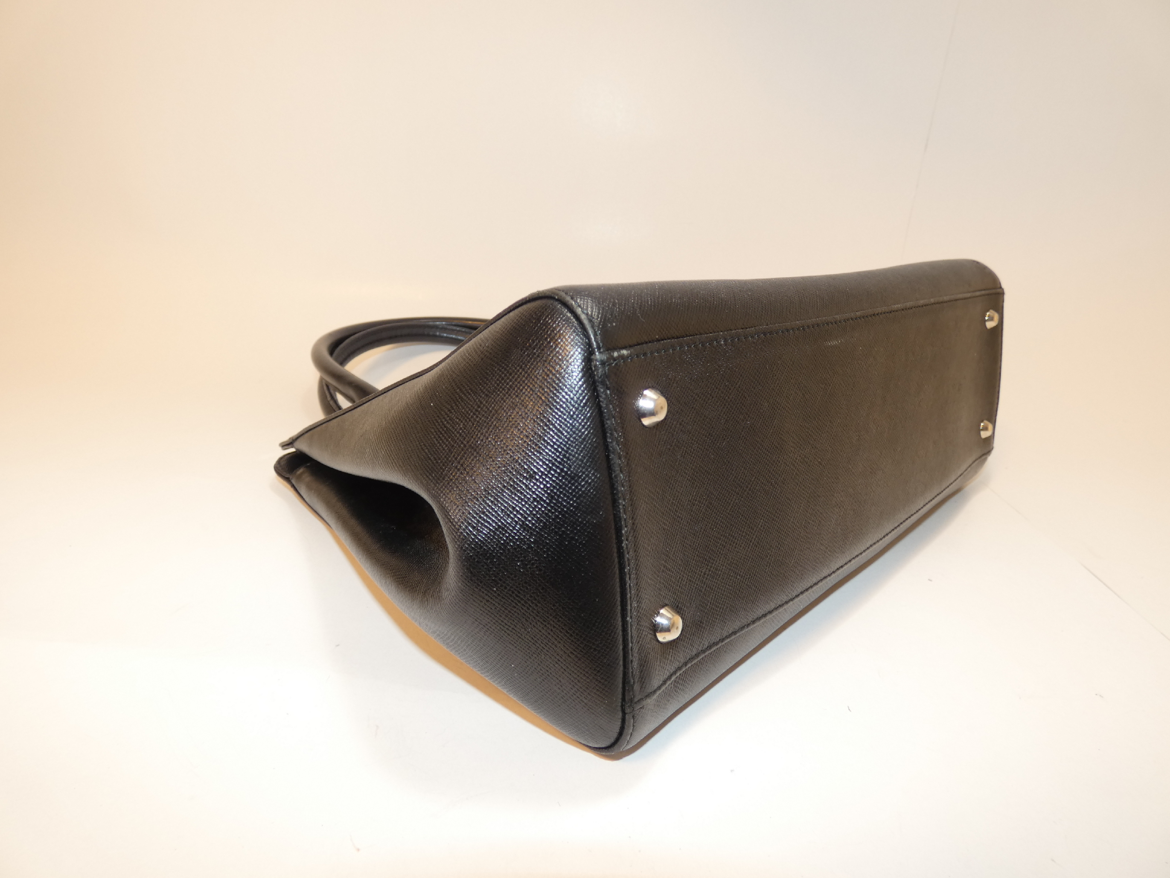 Leather Check Black Handbag — view 6