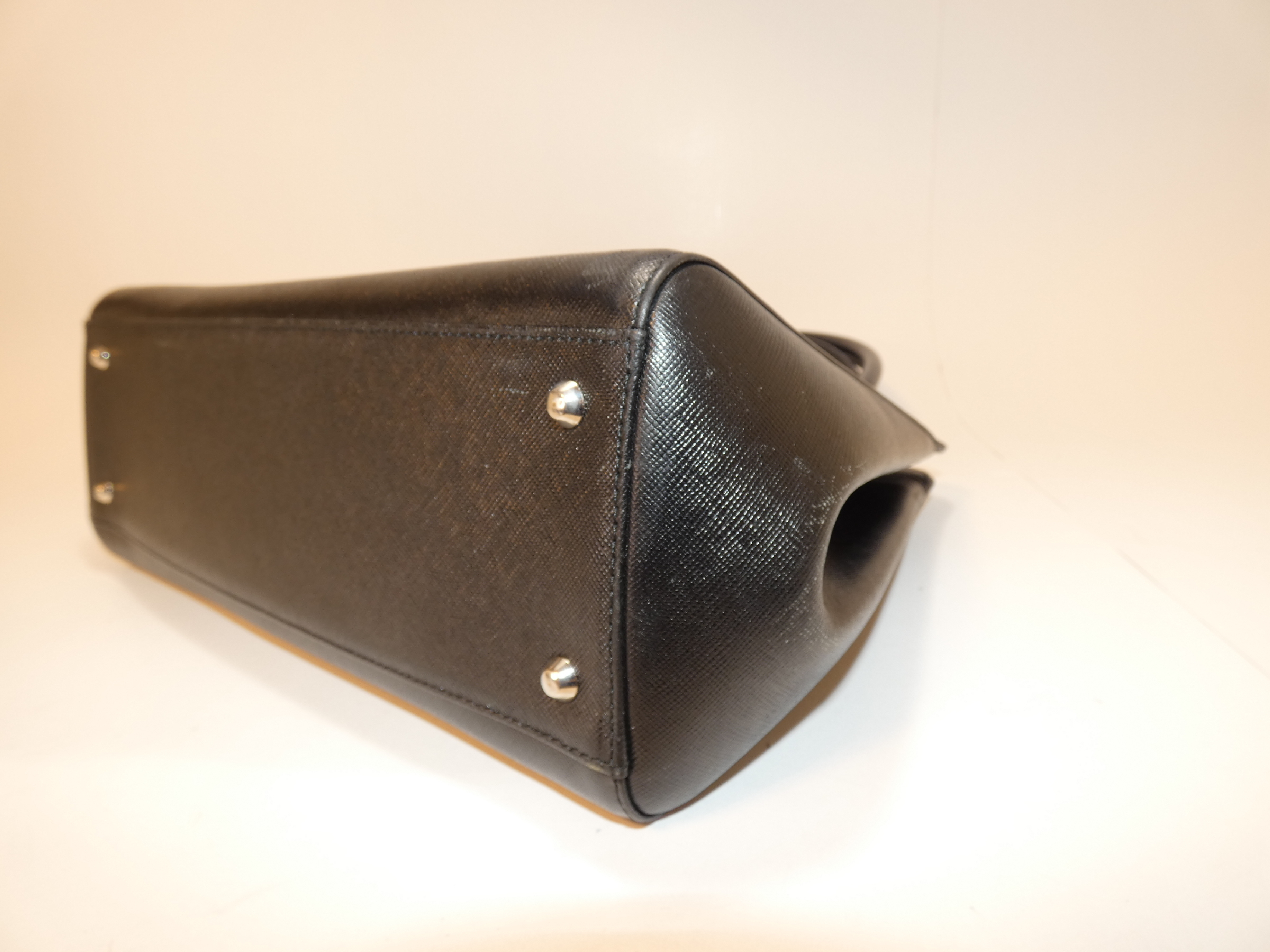 Leather Check Black Handbag — view 7