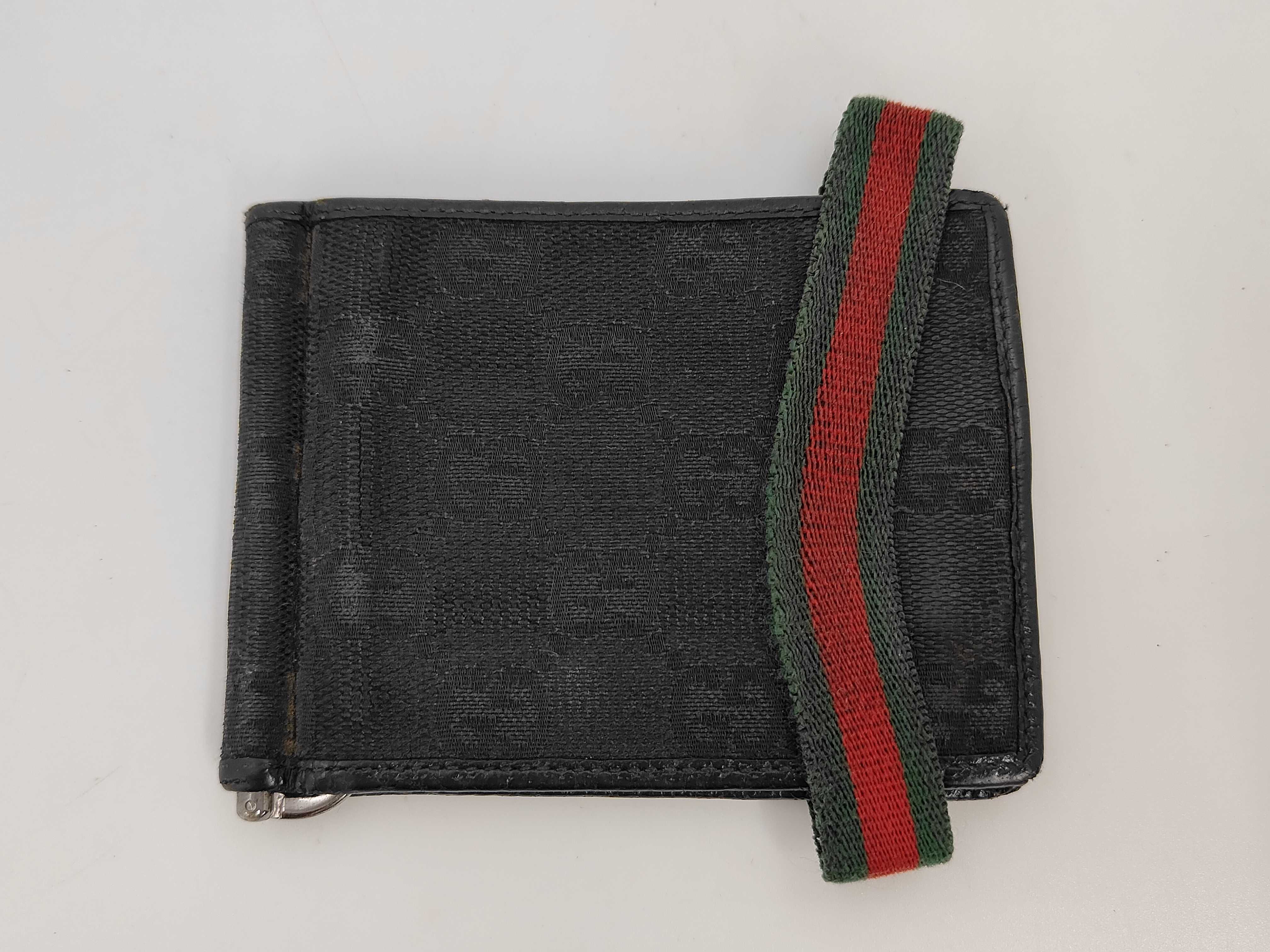 154457GG Canvas Bi-fold Wallet, Black