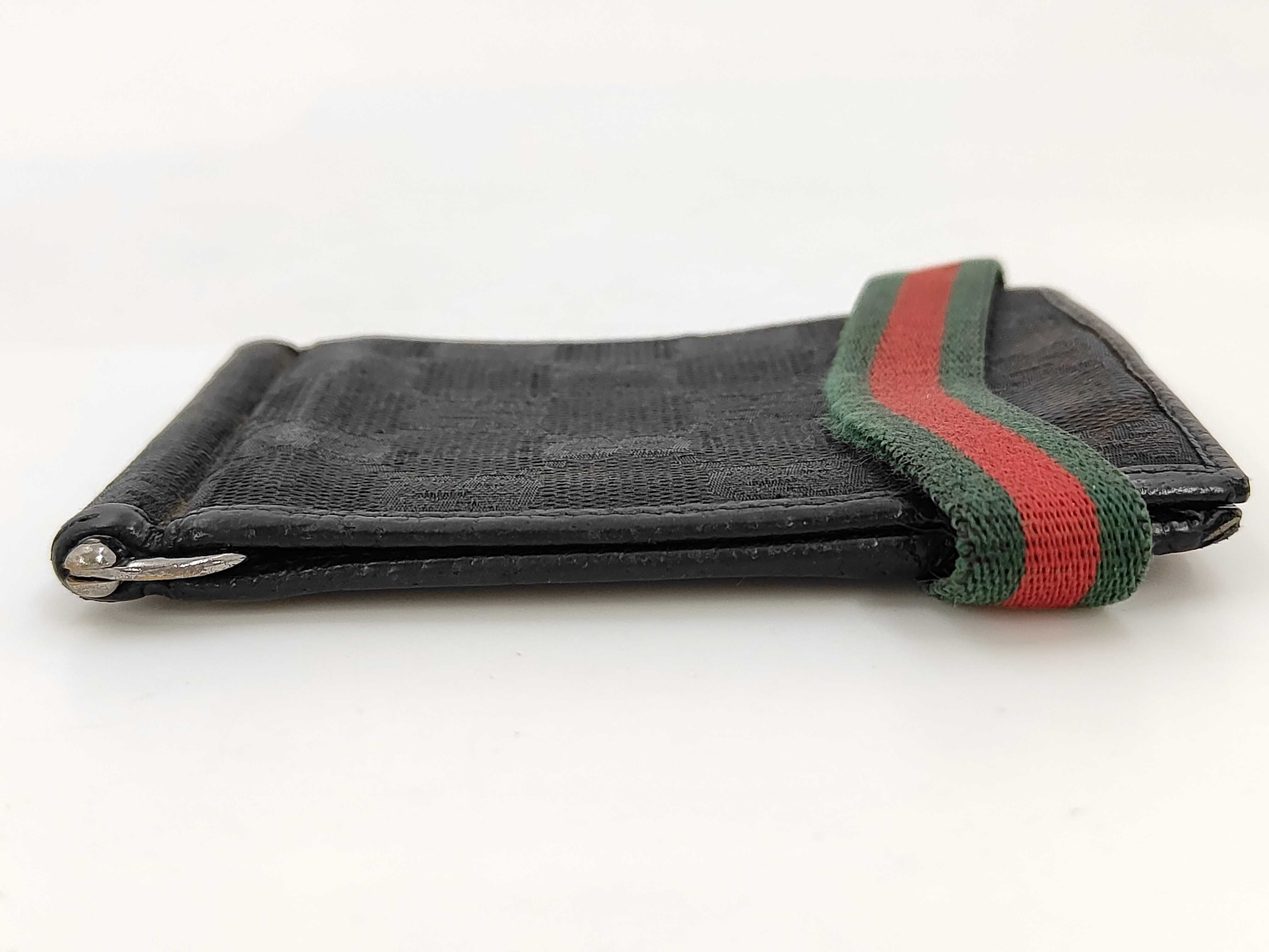 154457GG Canvas Bi-fold Wallet, Black — view 3