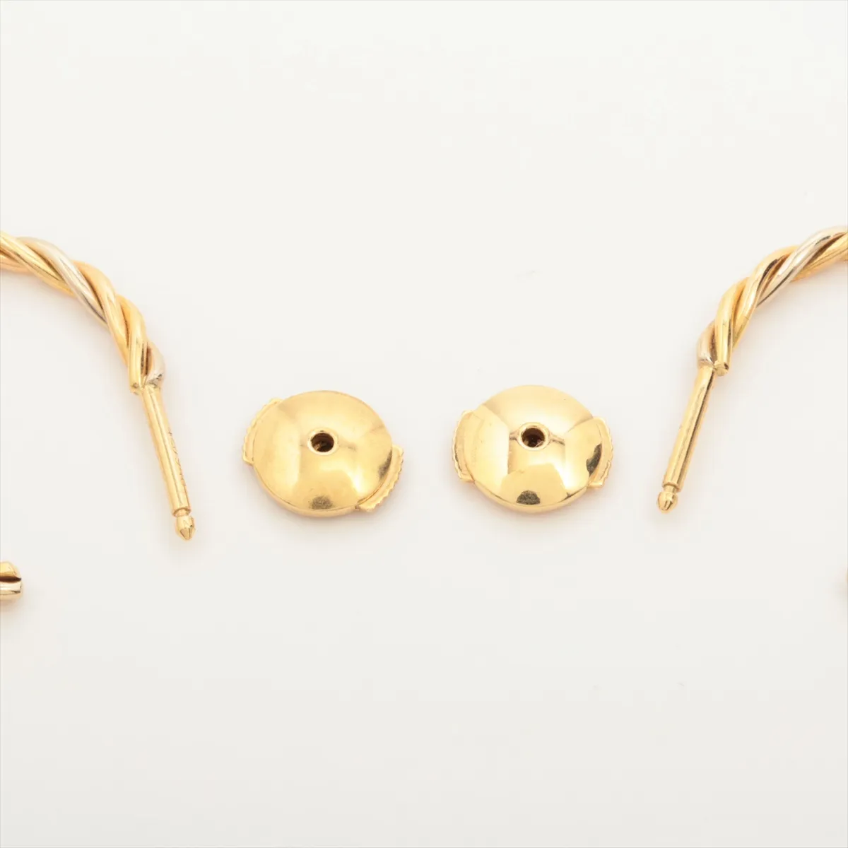 three color twist earrings 750 (YG x PG x WG) 4.3g 420948 One side serial almost disappeared — view 4