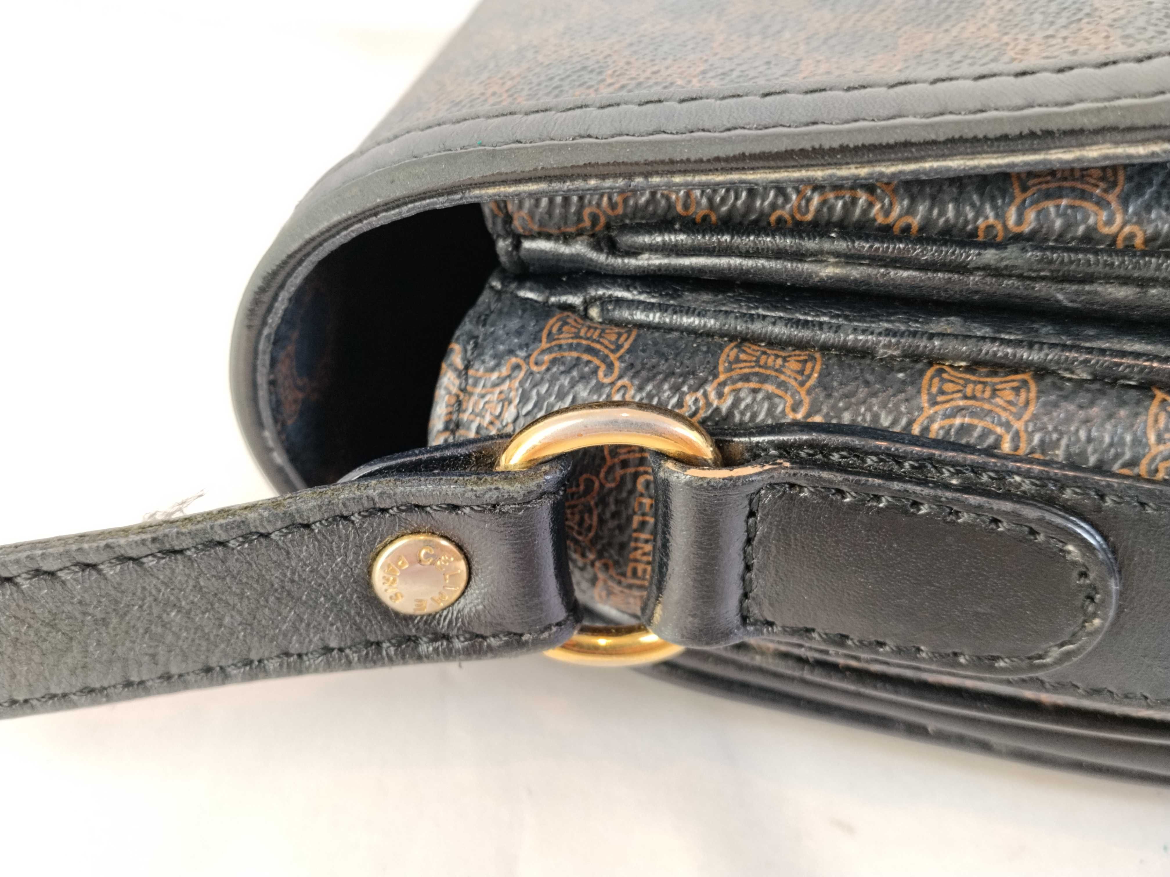Macadam Triomphe Flap Shoulder Bag, Leather, Black Shoulder Bag — view 5