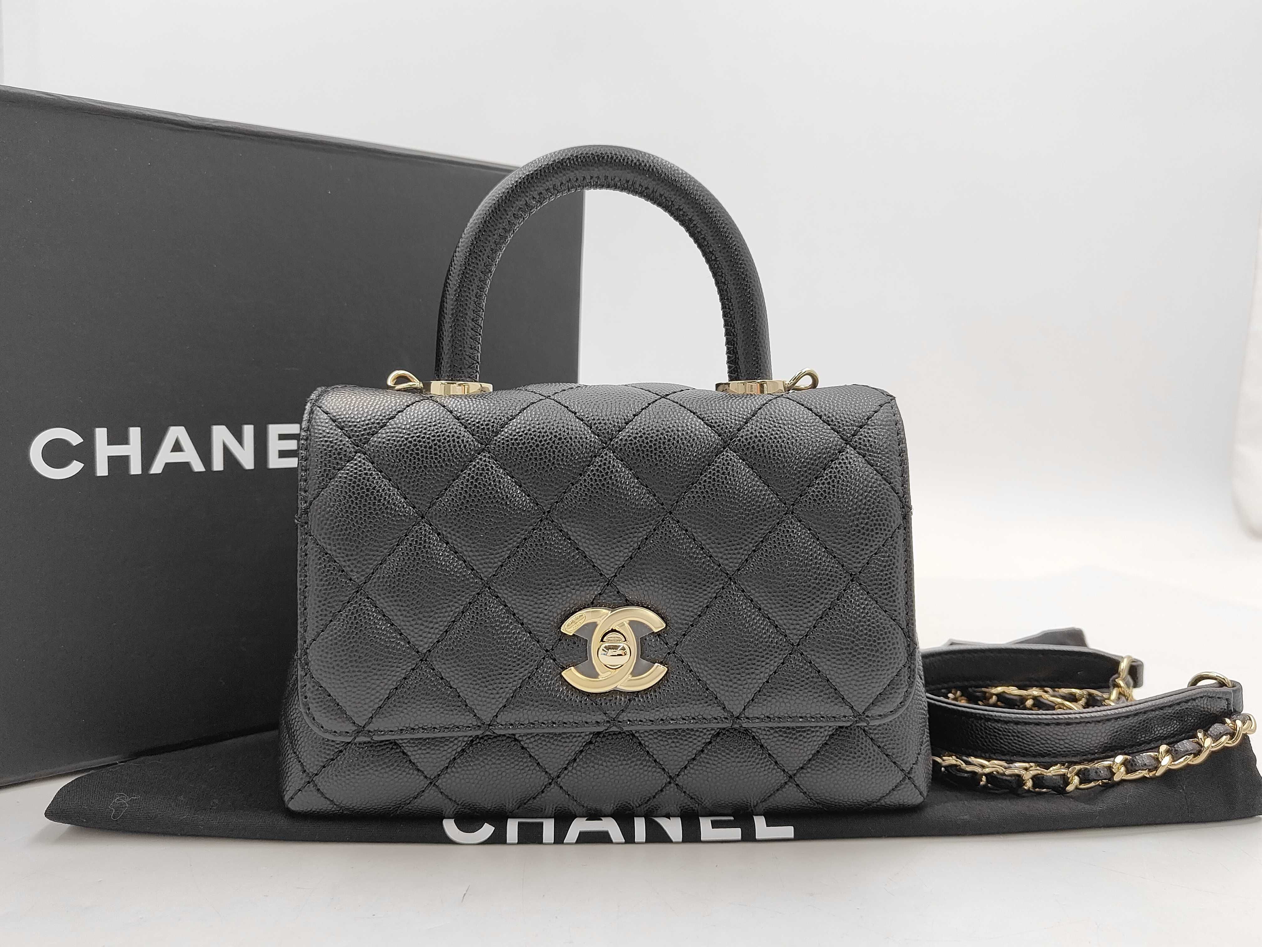 Coco Handle Caviar Skin 2-Way Handbag