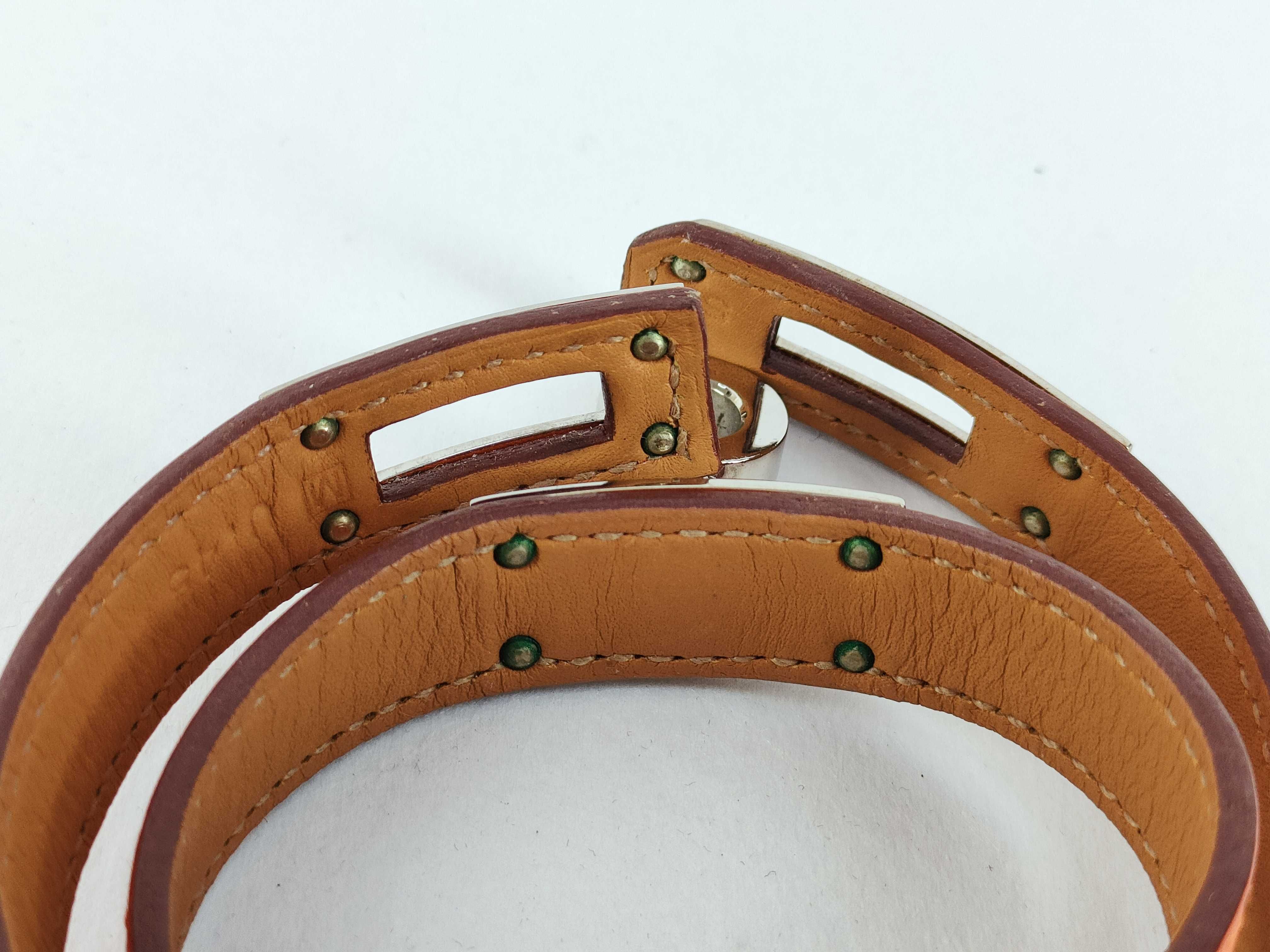 Kelly Double Tour Bracelet, Silver x Orange, Bracelet/Bangle — view 4