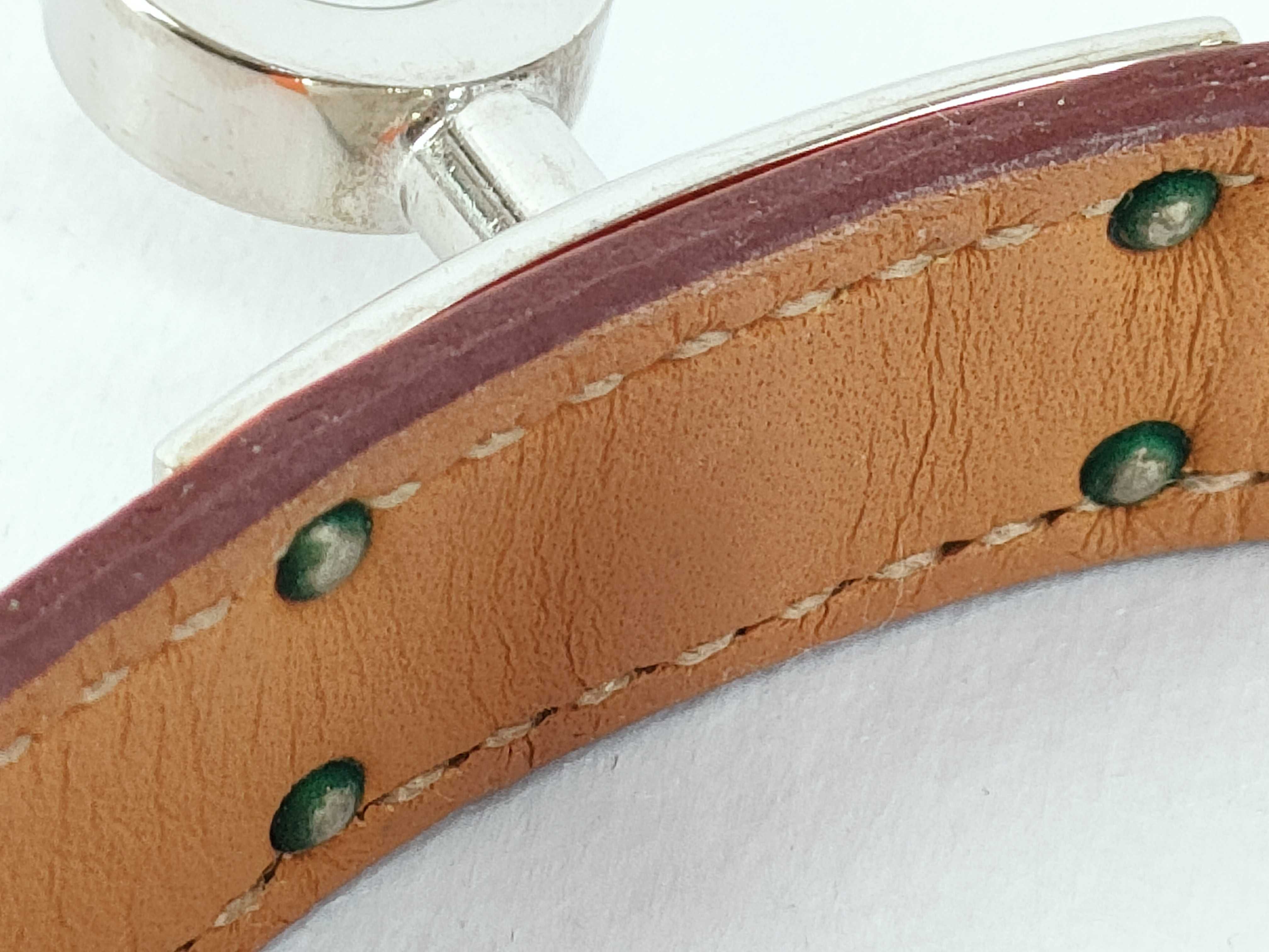 Kelly Double Tour Bracelet, Silver x Orange, Bracelet/Bangle — view 7