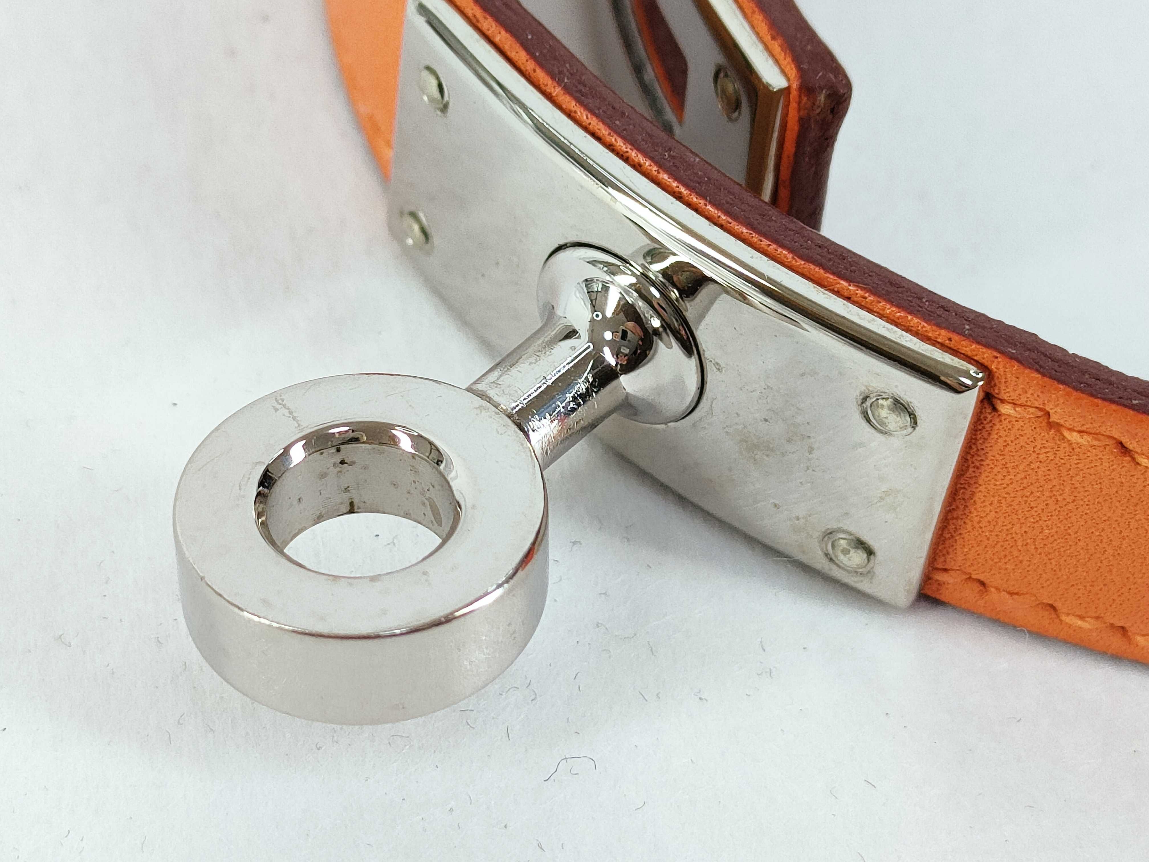 Kelly Double Tour Bracelet, Silver x Orange, Bracelet/Bangle — view 9