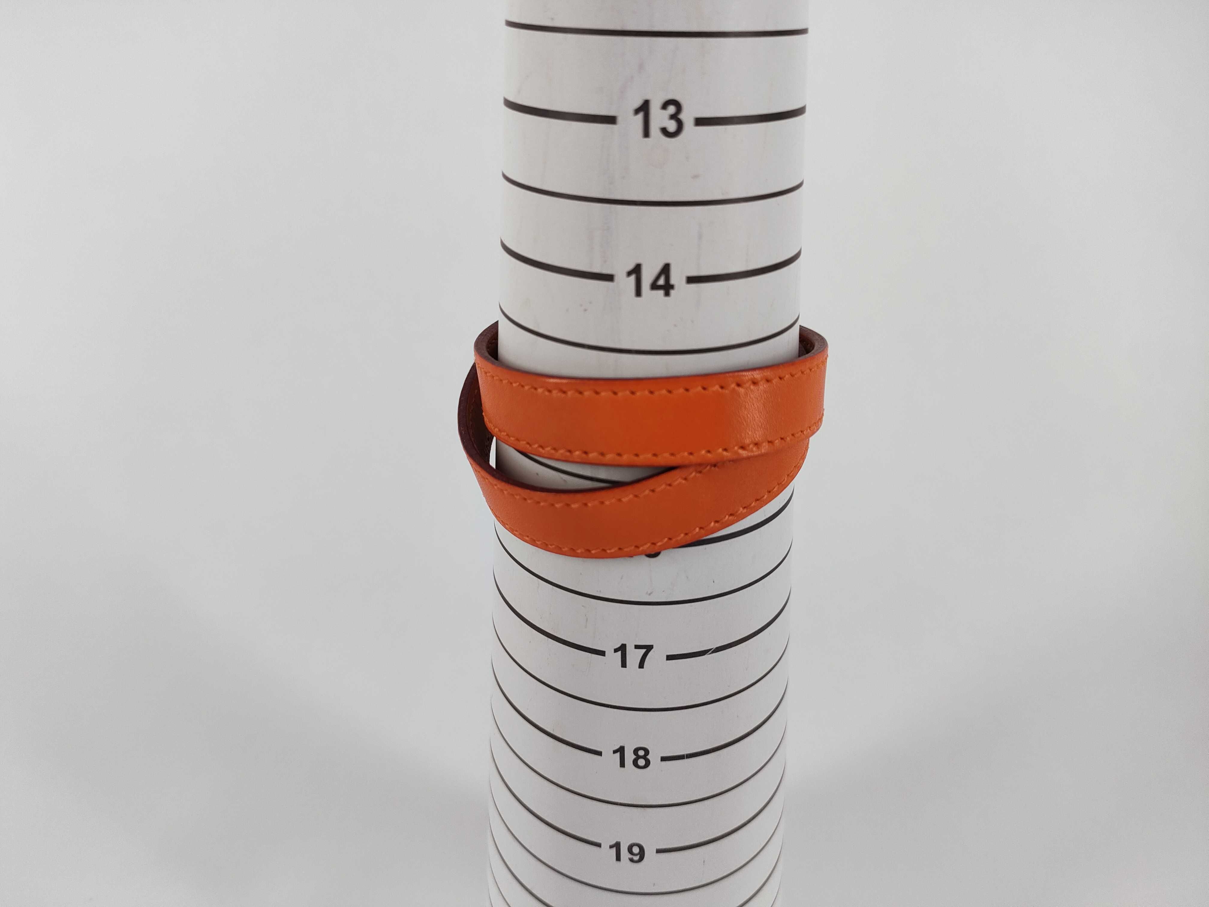 Kelly Double Tour Bracelet, Silver x Orange, Bracelet/Bangle — view 10