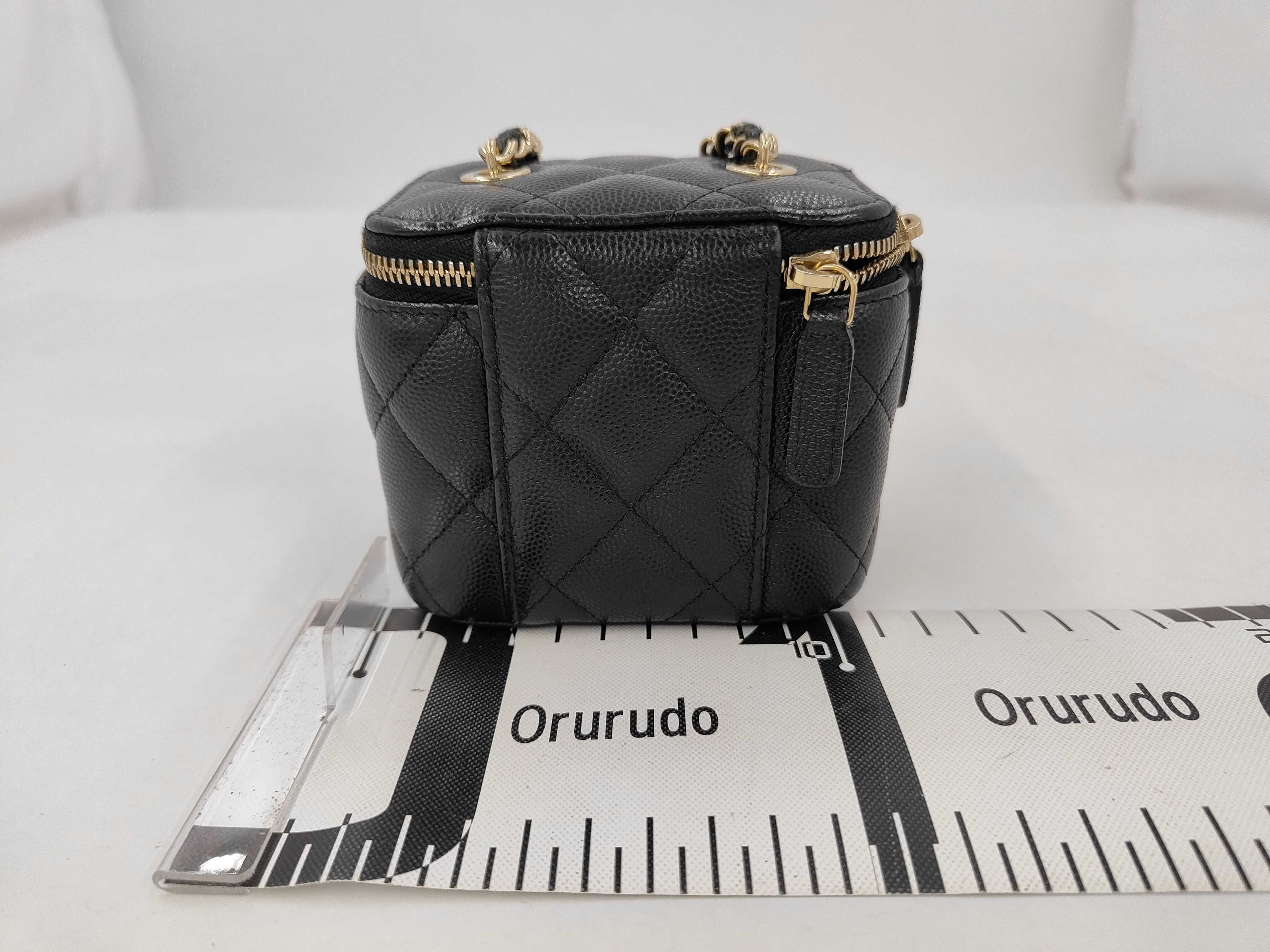 Black Caviar Leather Vanity Bag with Chain (with seal) Shoulder Bag — view 2