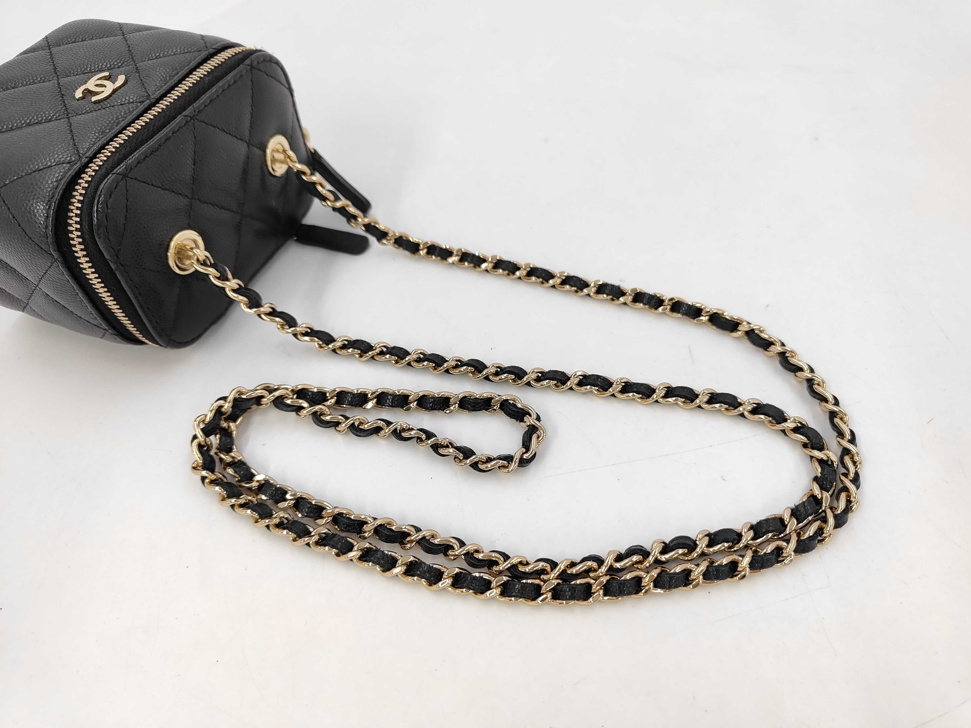Black Caviar Leather Vanity Bag with Chain (with seal) Shoulder Bag — view 5