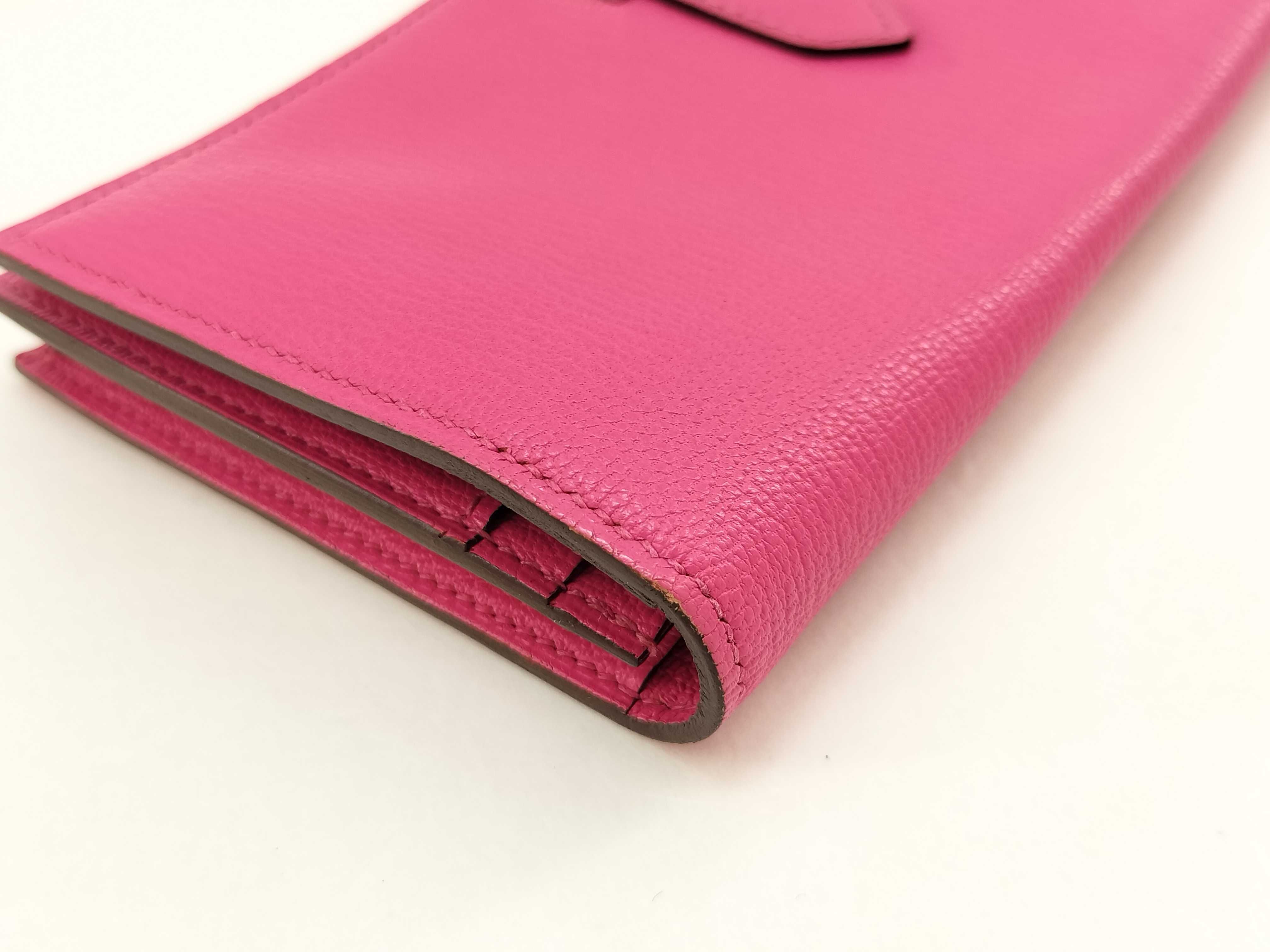 Bearn Soufflé Rose Tyrien Chevre Leather Wallet (Stamped O) with Silver Hardware — view 6