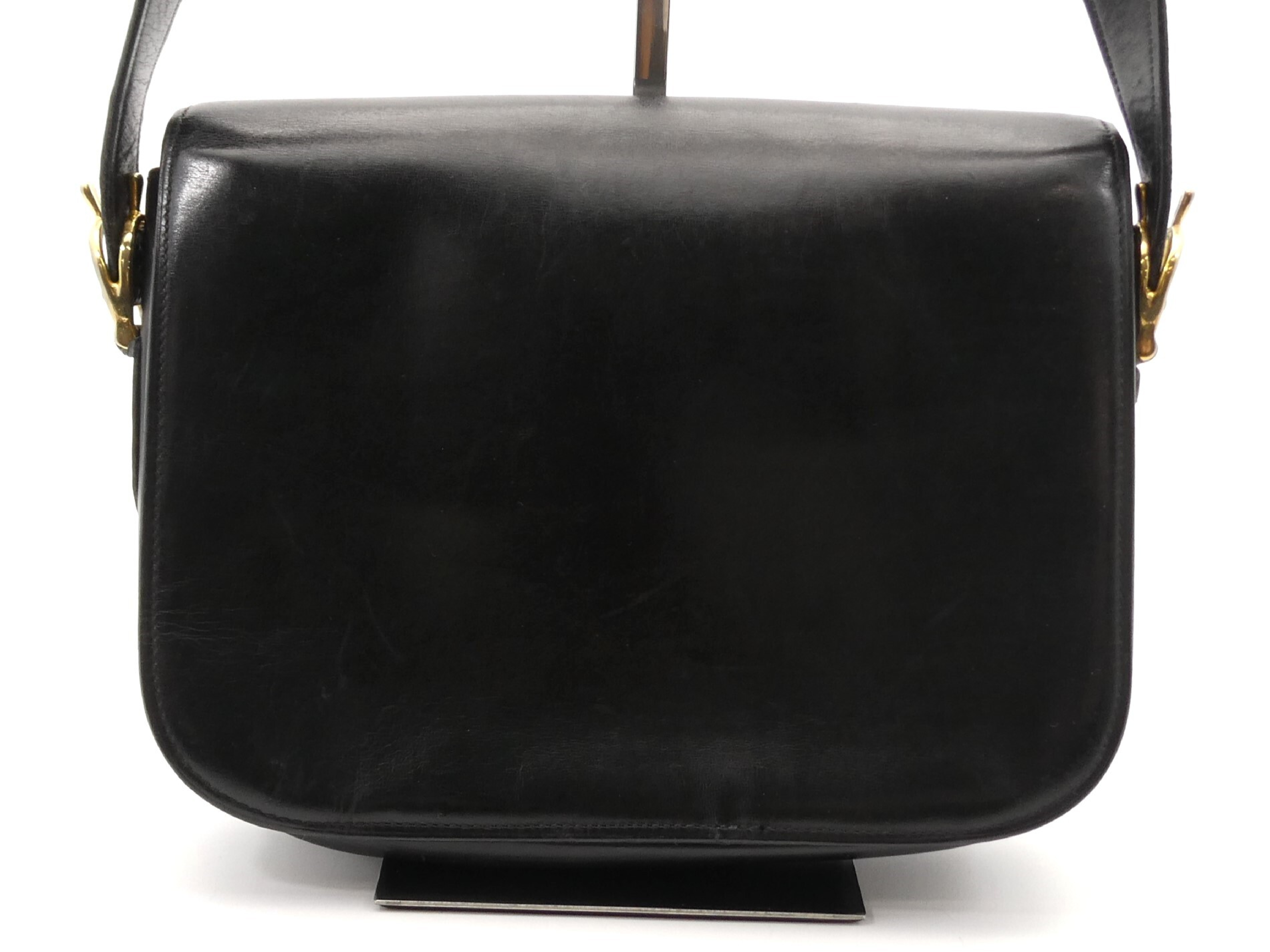 leather shoulder bag with carriage hardware — view 2