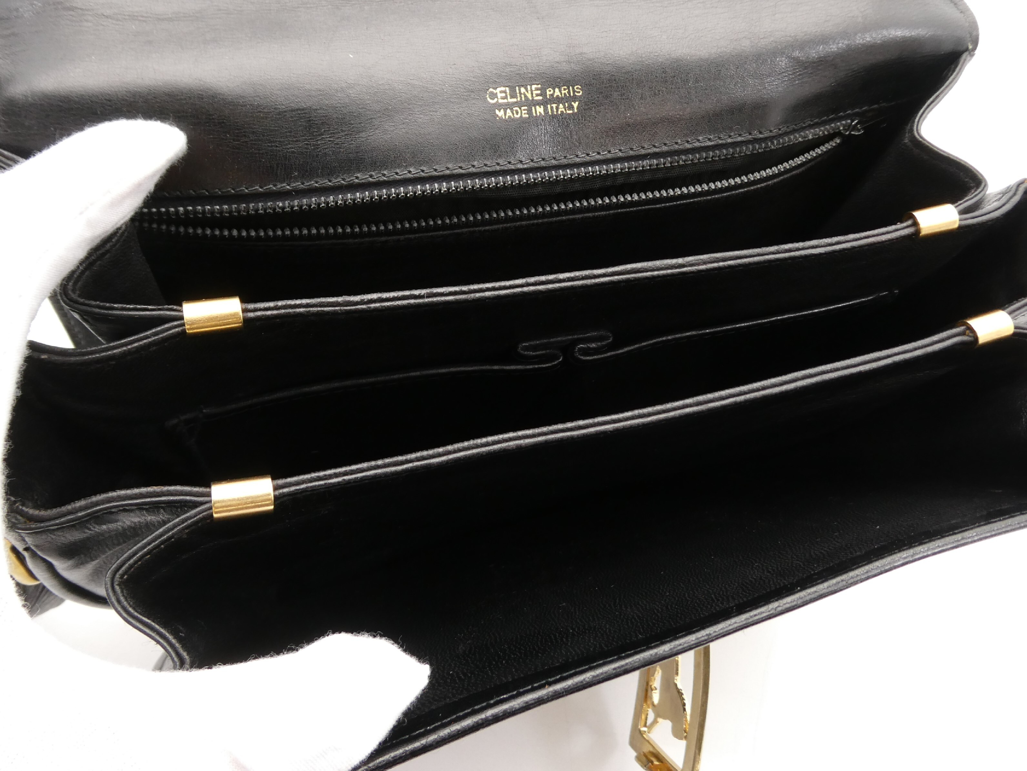 leather shoulder bag with carriage hardware — view 7