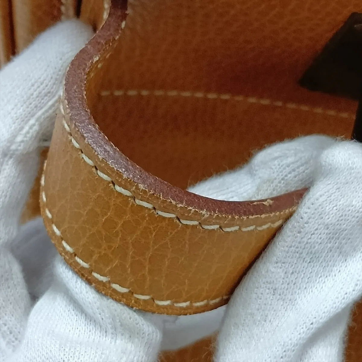 [Individually packaged] Hermes Haut à Courroies 45 Ardennes Natural Gold Hardware X: 1994 Cadena lock is stuck — view 15