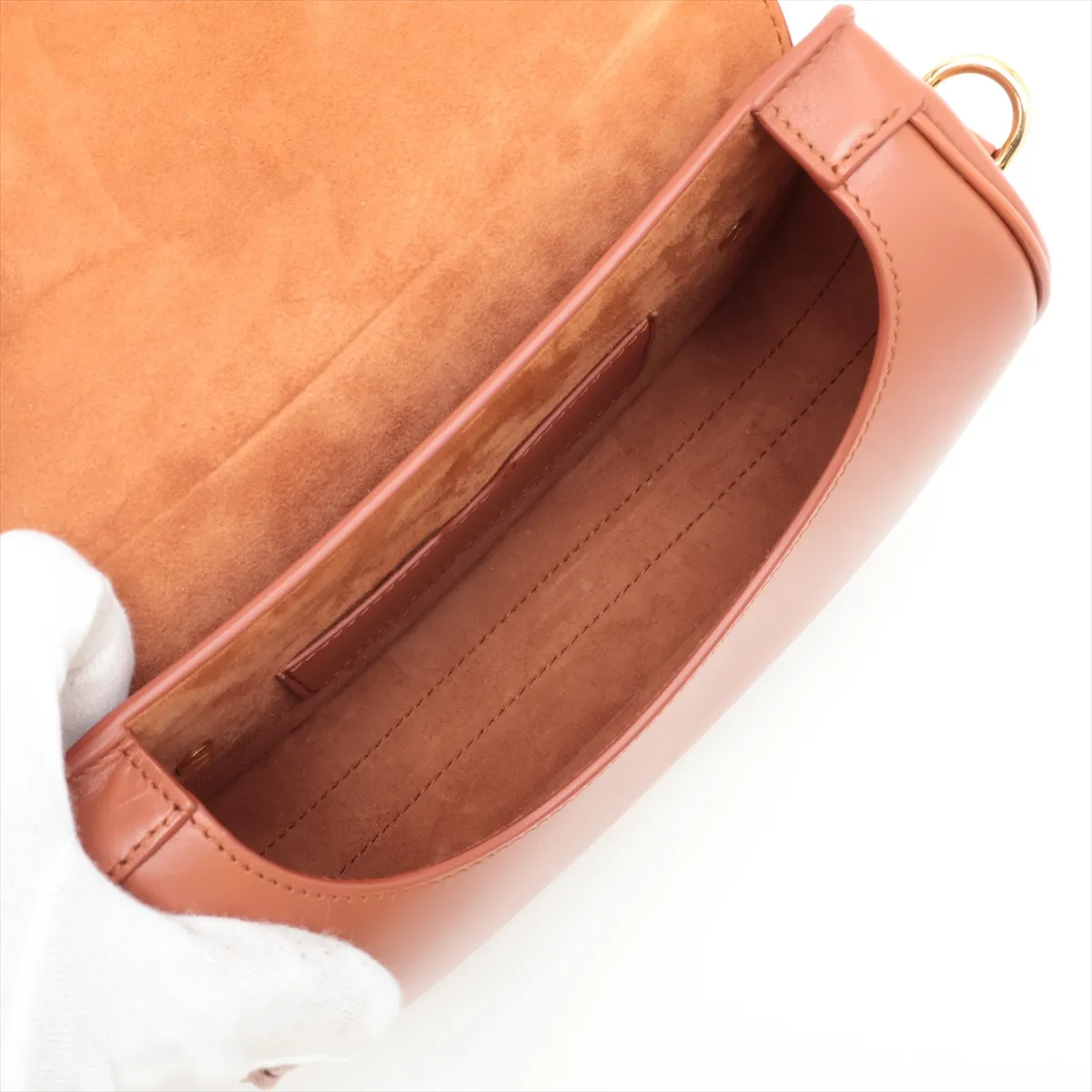 Bobby Leather Shoulder Bag, Brown, Unsigned Guarantee Card — view 6