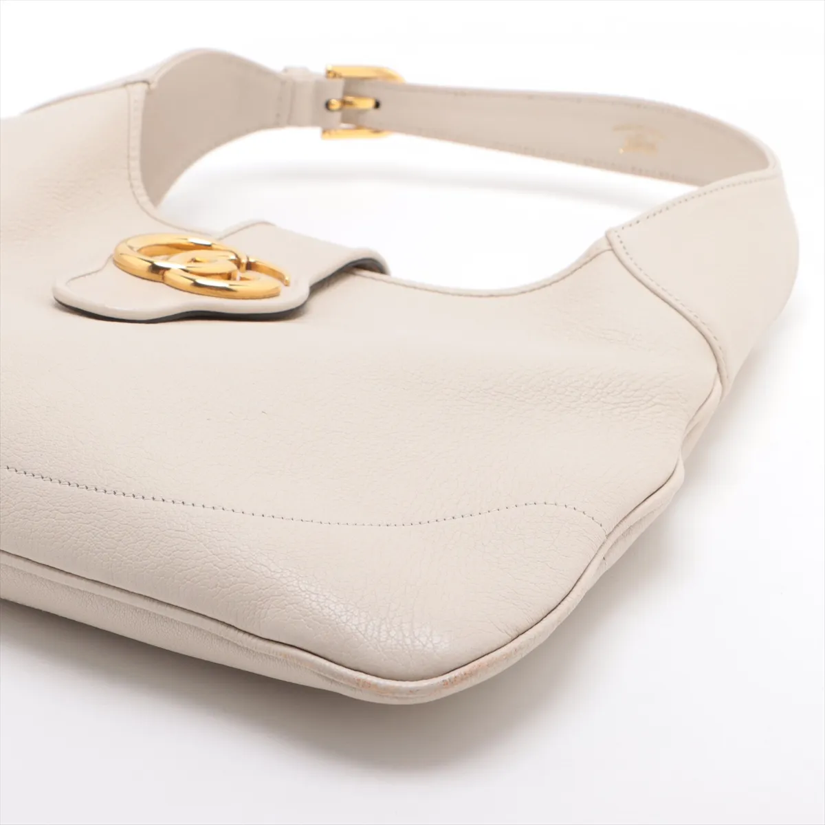 Aphrodite Medium Leather Shoulder Bag, Beige, 726274 — view 3