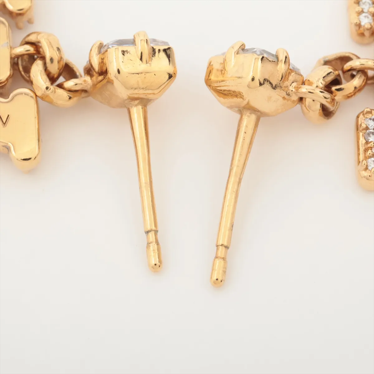 M01844 Earrings Lady LV TE4214 Earrings (for both ears) GP x Rhinestone Gold — view 4