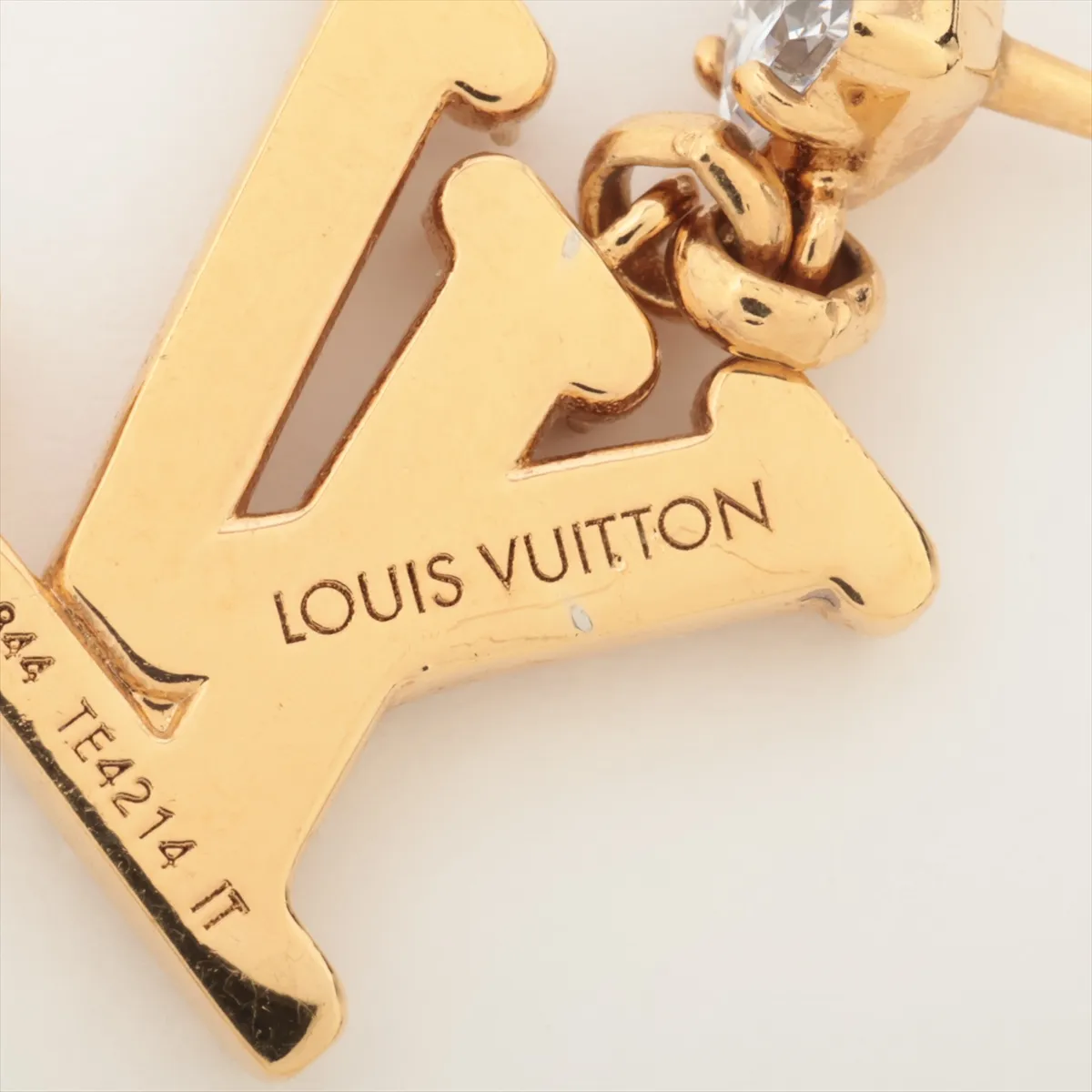 M01844 Earrings Lady LV TE4214 Earrings (for both ears) GP x Rhinestone Gold — view 5