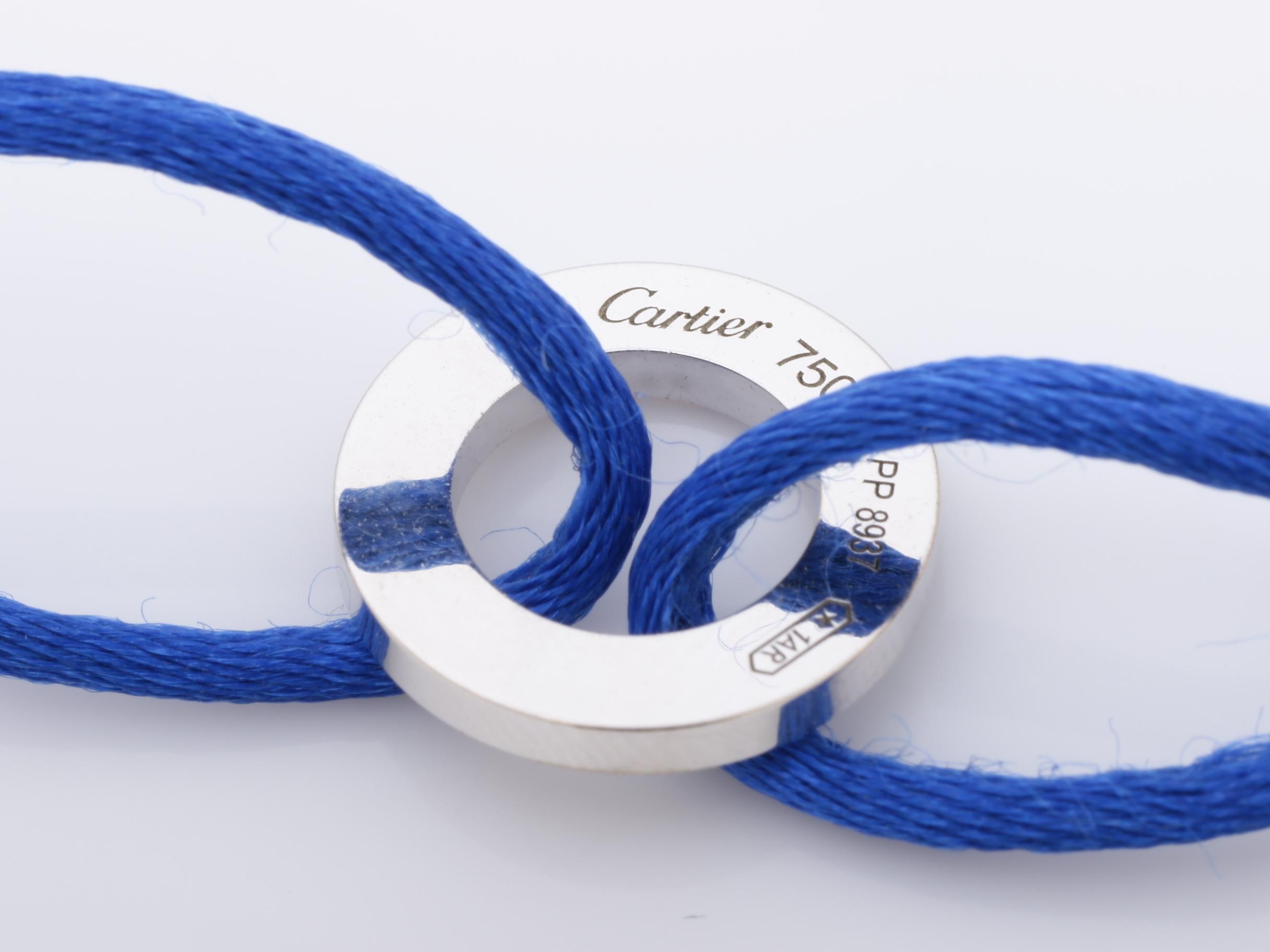 Love Series Bracelet/Bangle, Silk Cord, 750WG, Diamond — view 3
