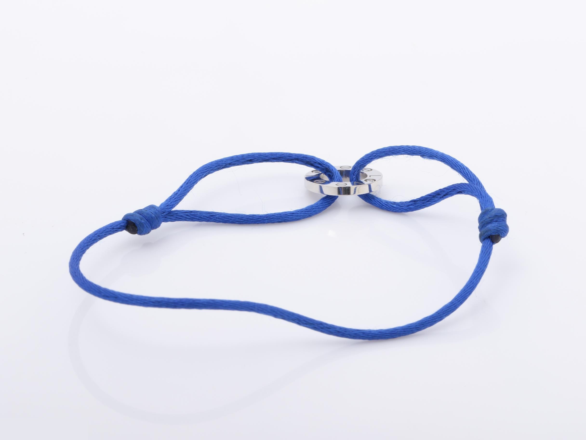 Love Series Bracelet/Bangle, Silk Cord, 750WG, Diamond — view 4