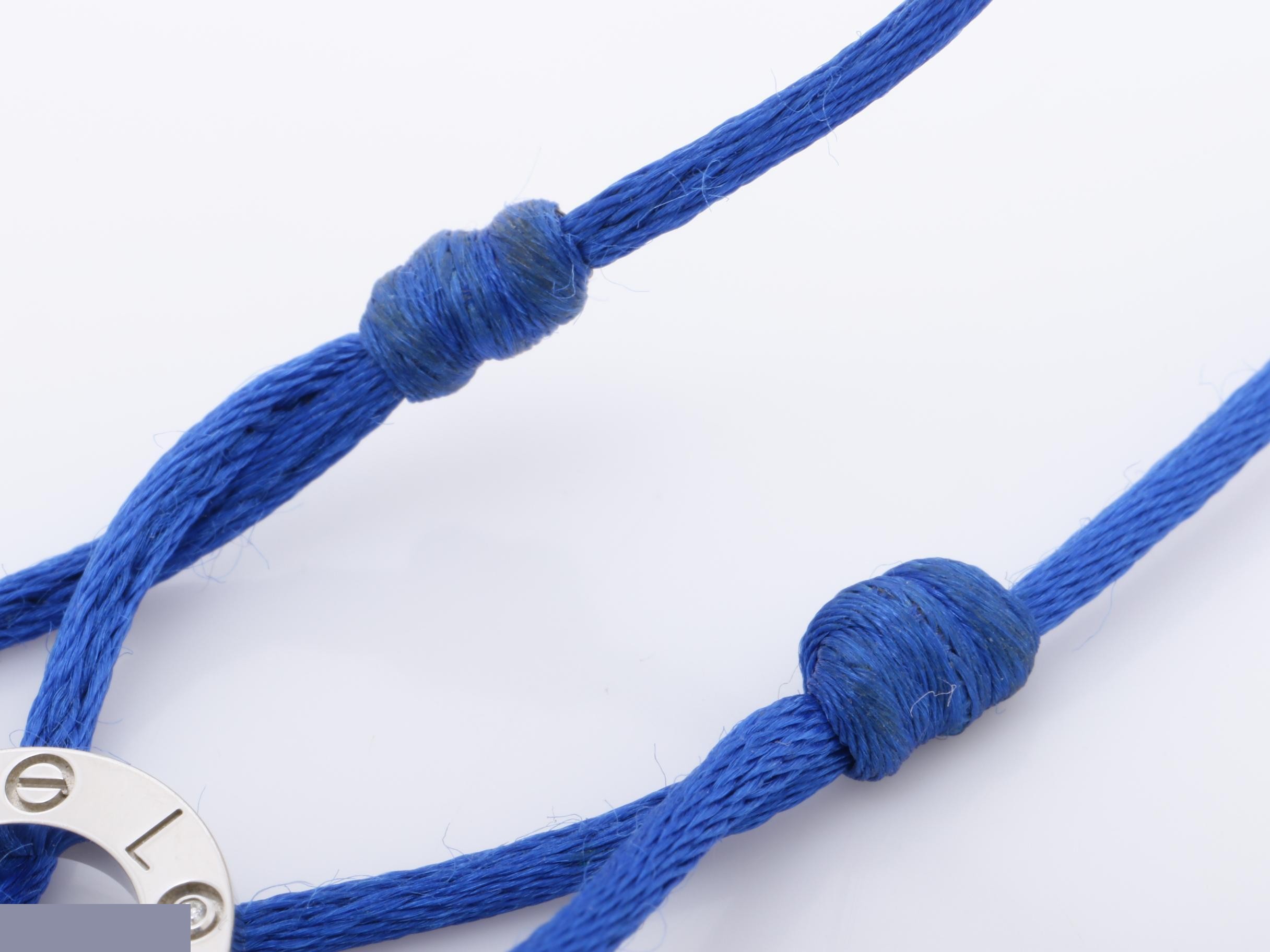 Love Series Bracelet/Bangle, Silk Cord, 750WG, Diamond — view 5