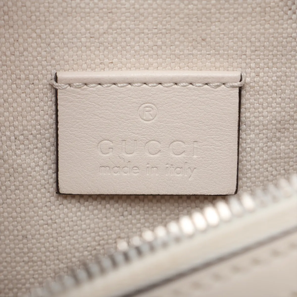 GG Embossed 658582 Perforated Leather Body Bag, White — view 7