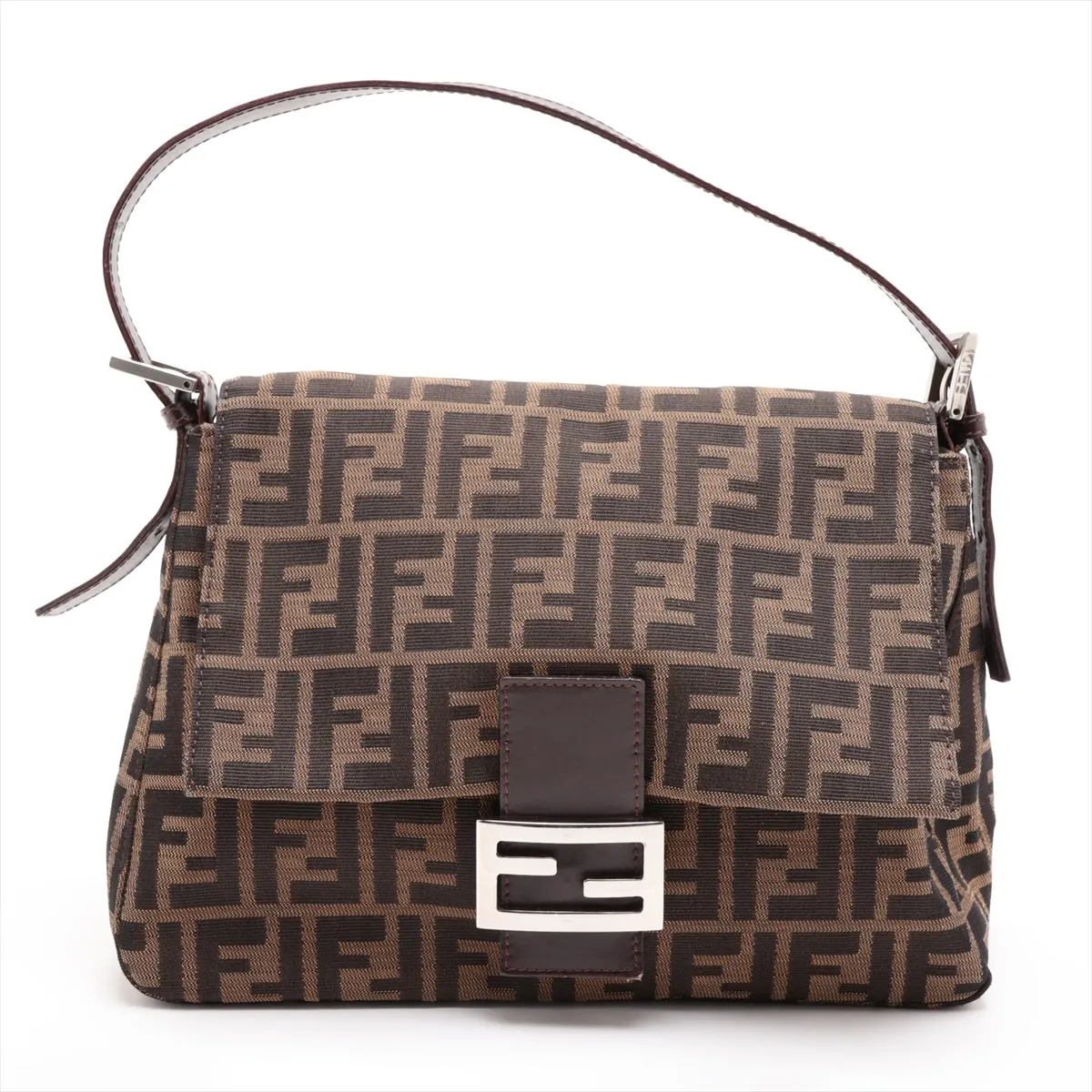 Zucca Mamma Bucket 26325 Canvas x Leather Shoulder Bag Brown