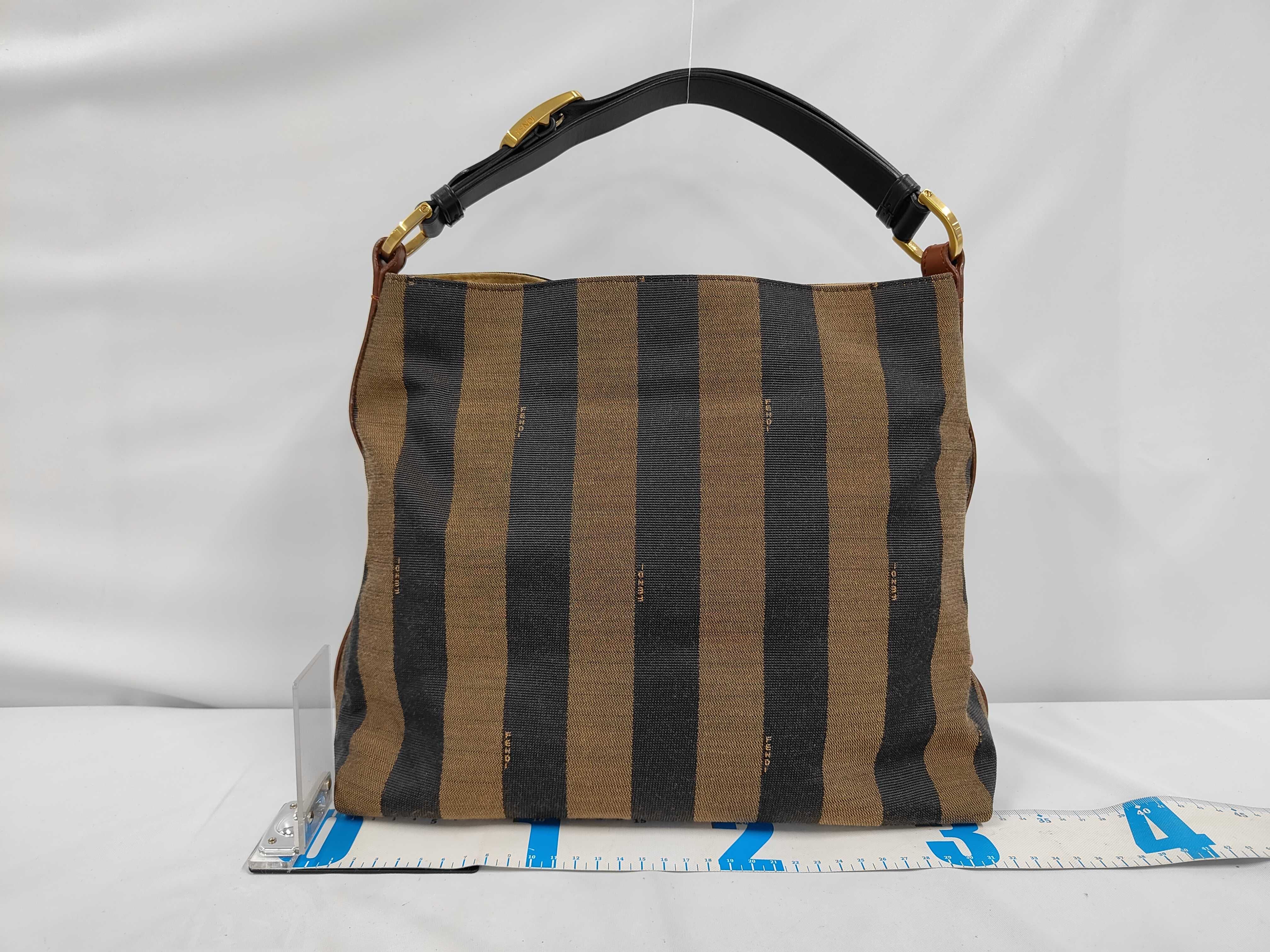 Pecan Canvas x Leather Shoulder Bag — view 2
