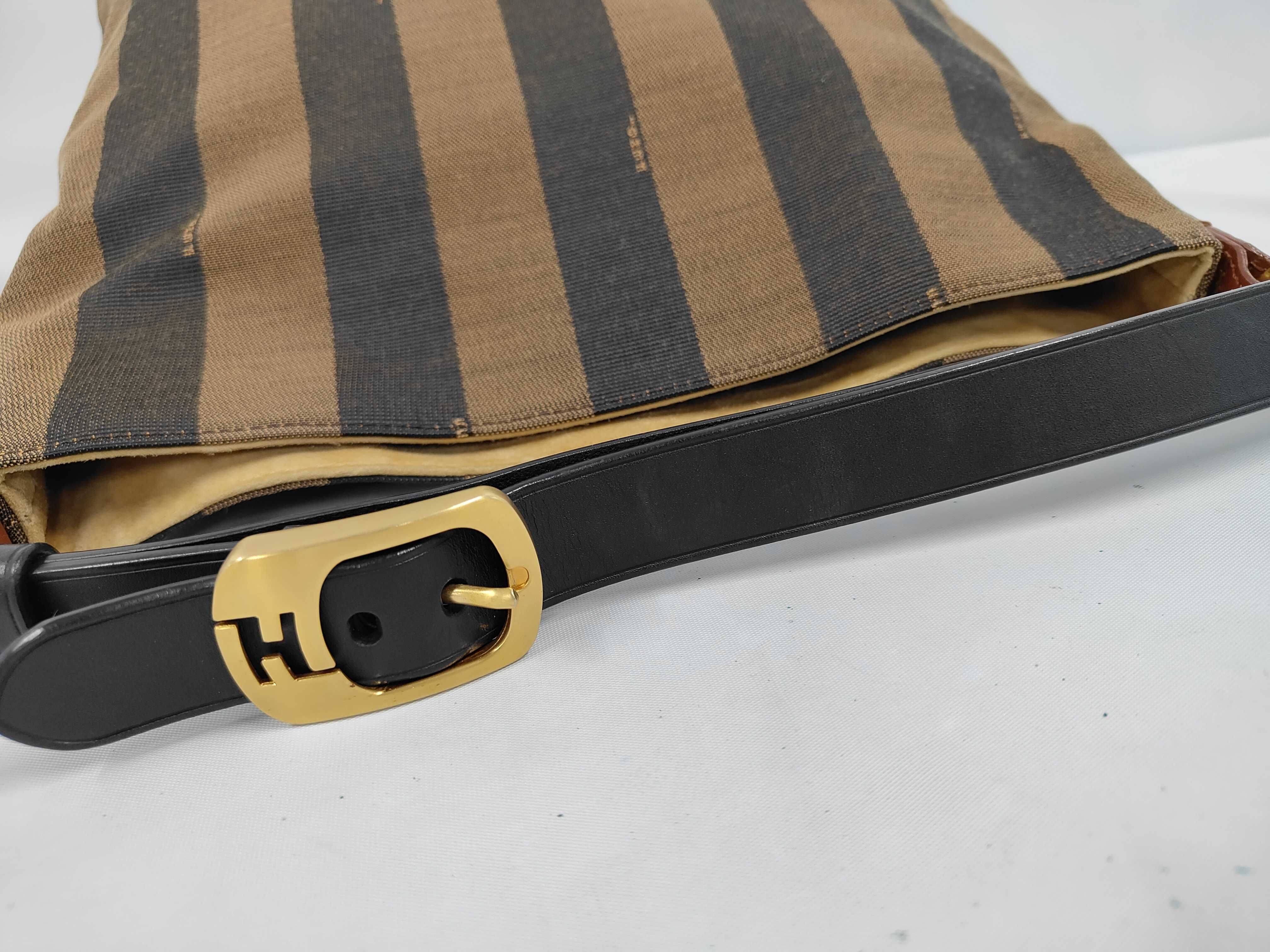 Pecan Canvas x Leather Shoulder Bag — view 5