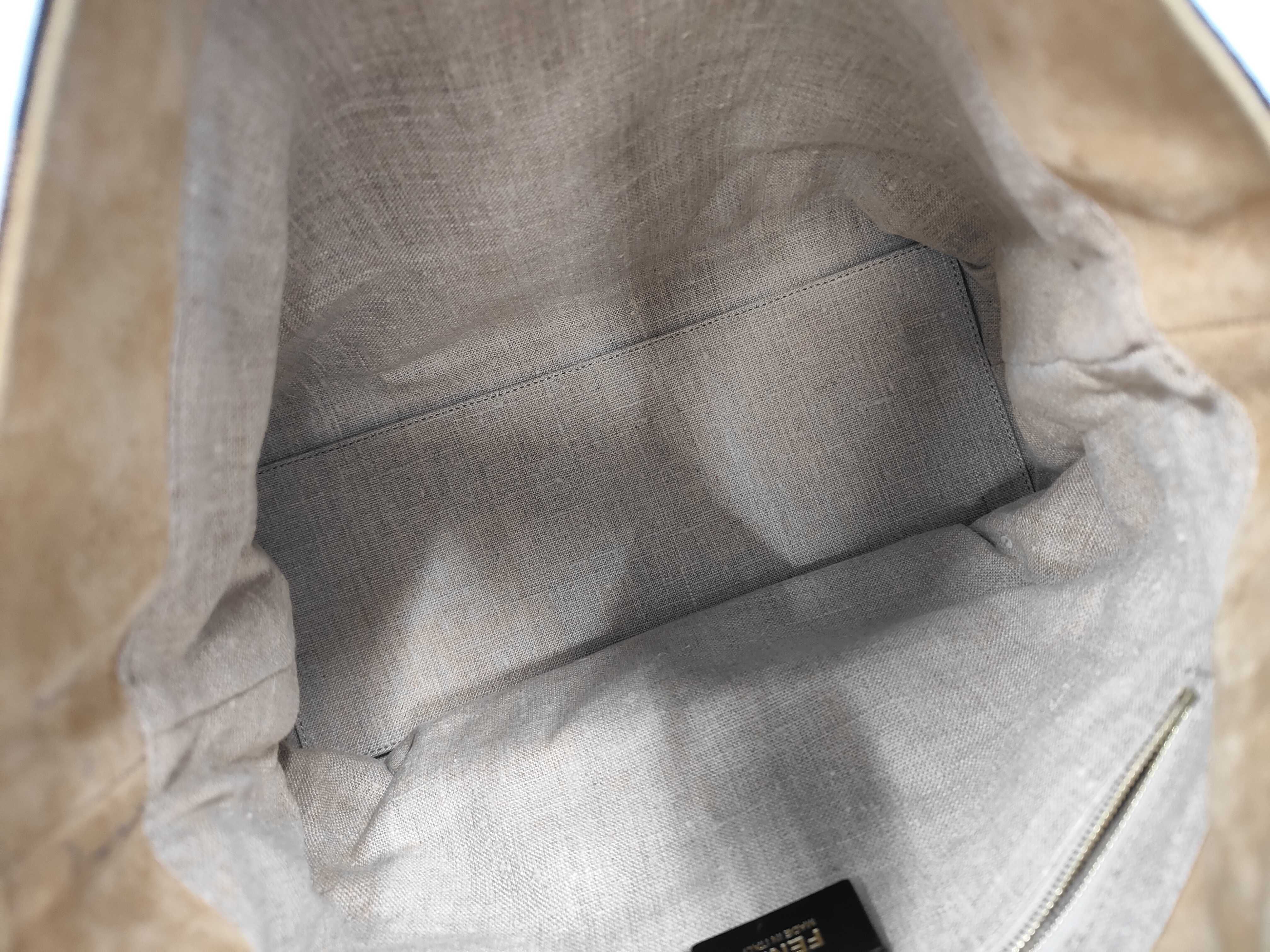 Pecan Canvas x Leather Shoulder Bag — view 7