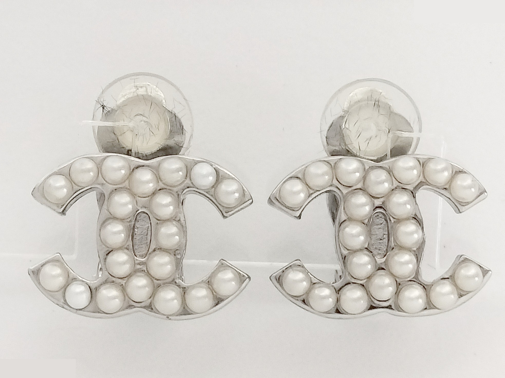 Coco F Pearl Silver Earrings — view 6