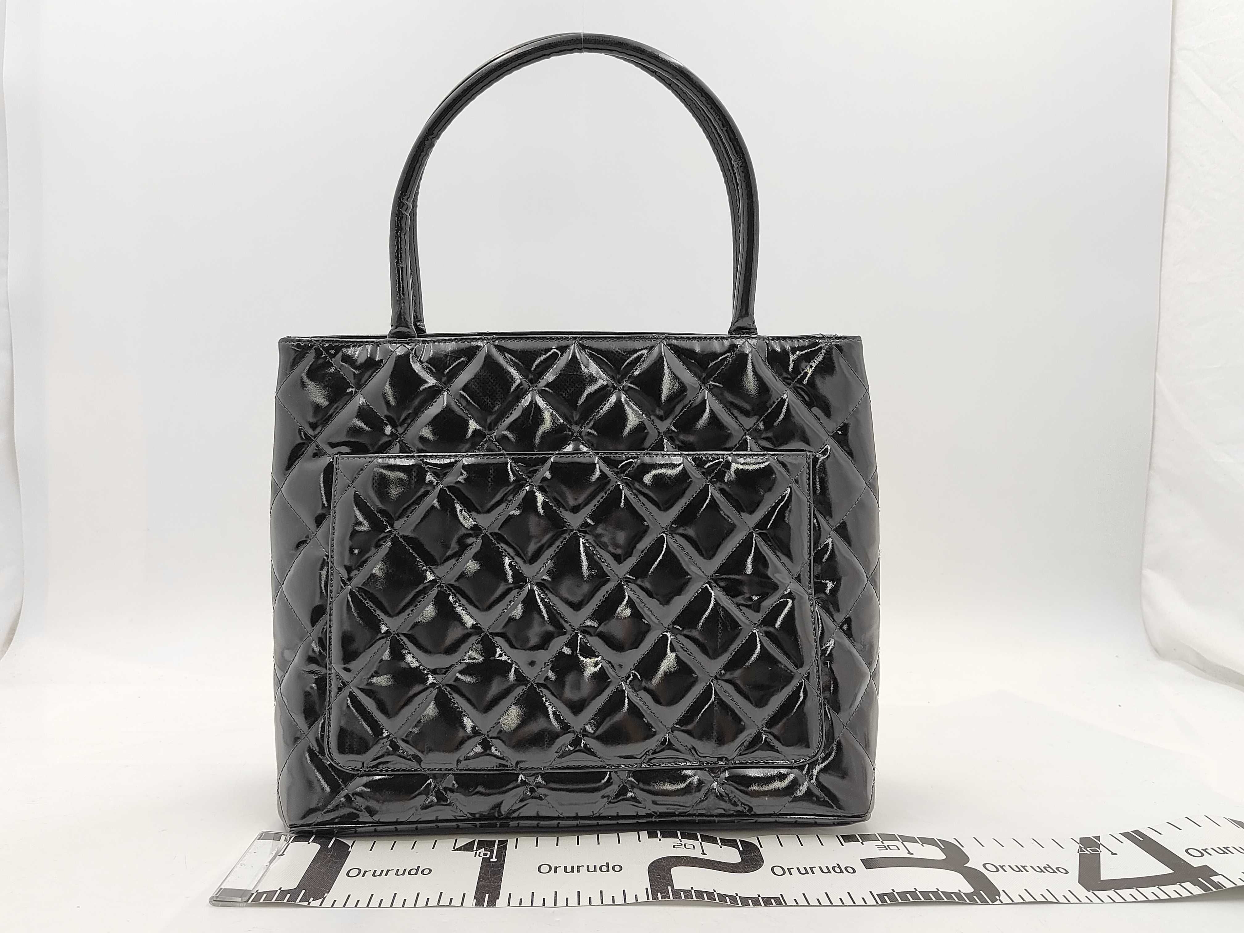 Reissue Patent Leather Tote Bag, Black with Gold Hardware, 4973662 (Handbag) — view 2