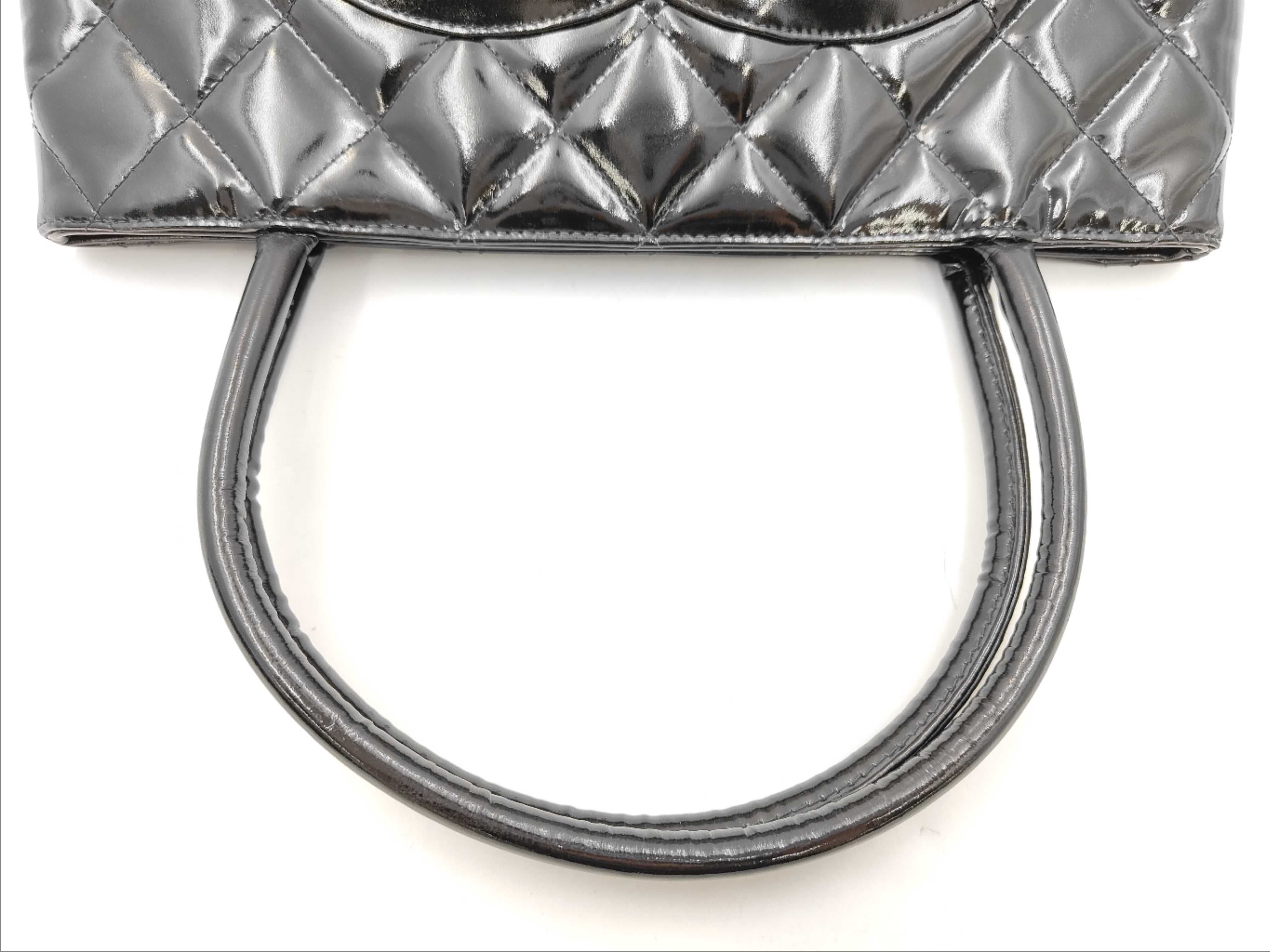 Reissue Patent Leather Tote Bag, Black with Gold Hardware, 4973662 (Handbag) — view 3