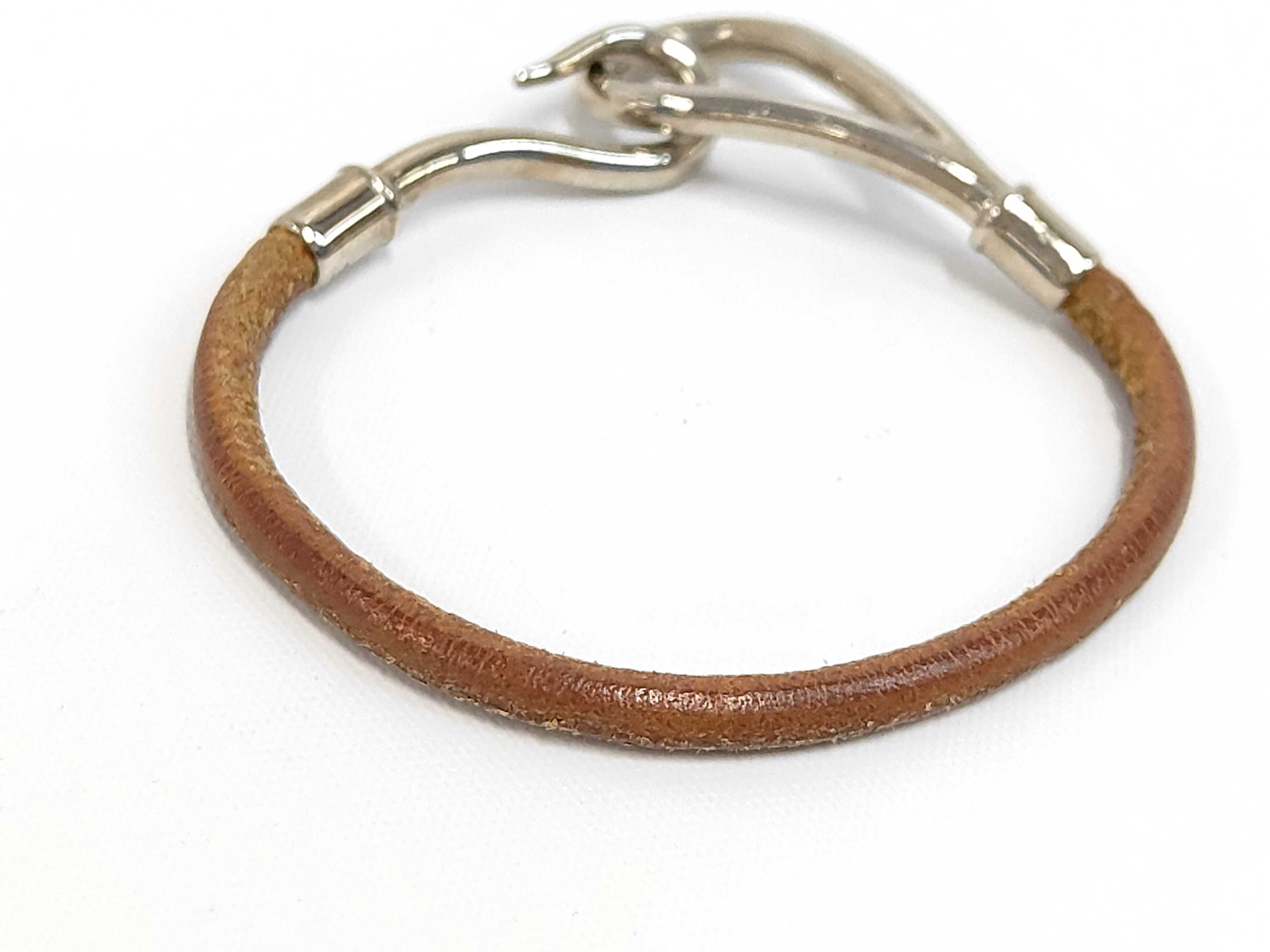 Jumbo Leather Bracelet, Brown Bracelet/Bangle — view 2