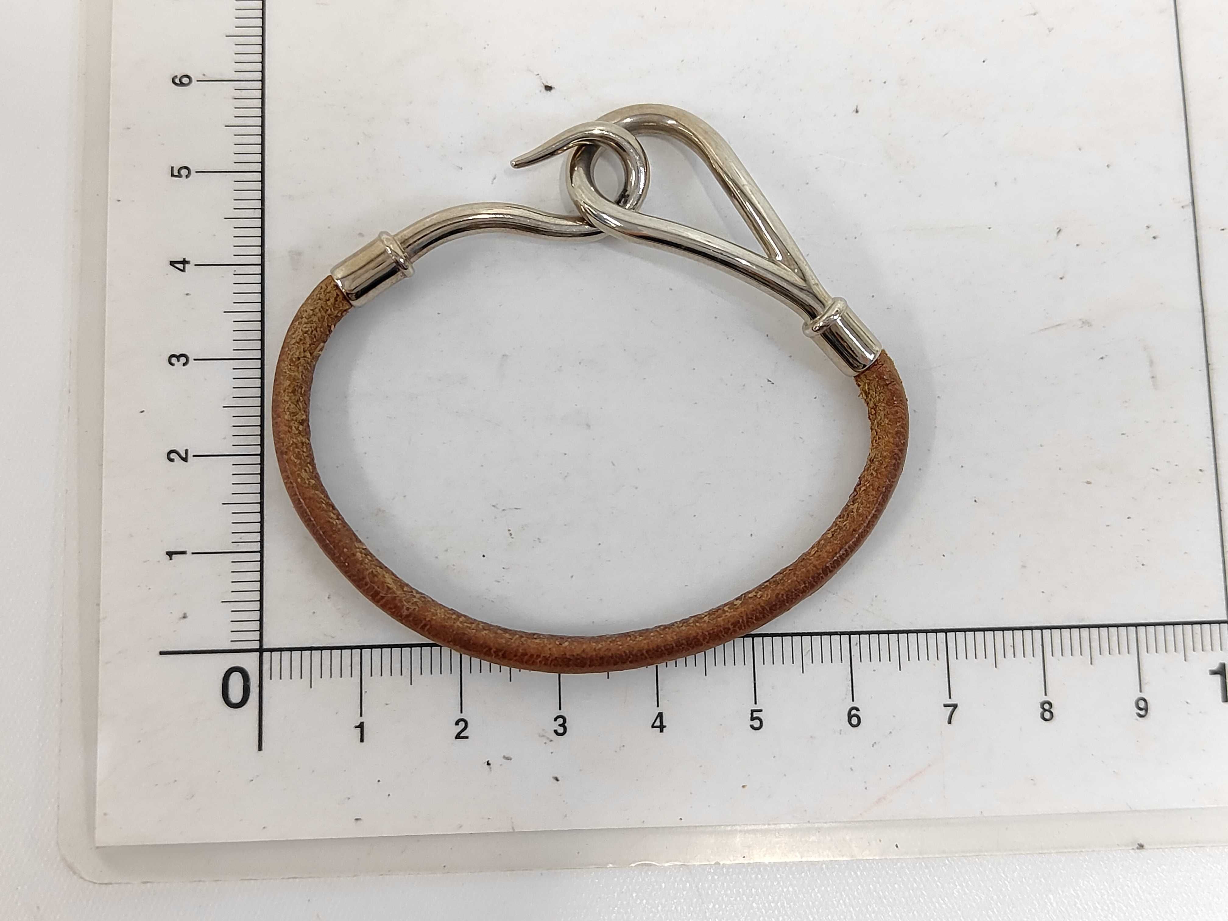 Jumbo Leather Bracelet, Brown Bracelet/Bangle — view 3
